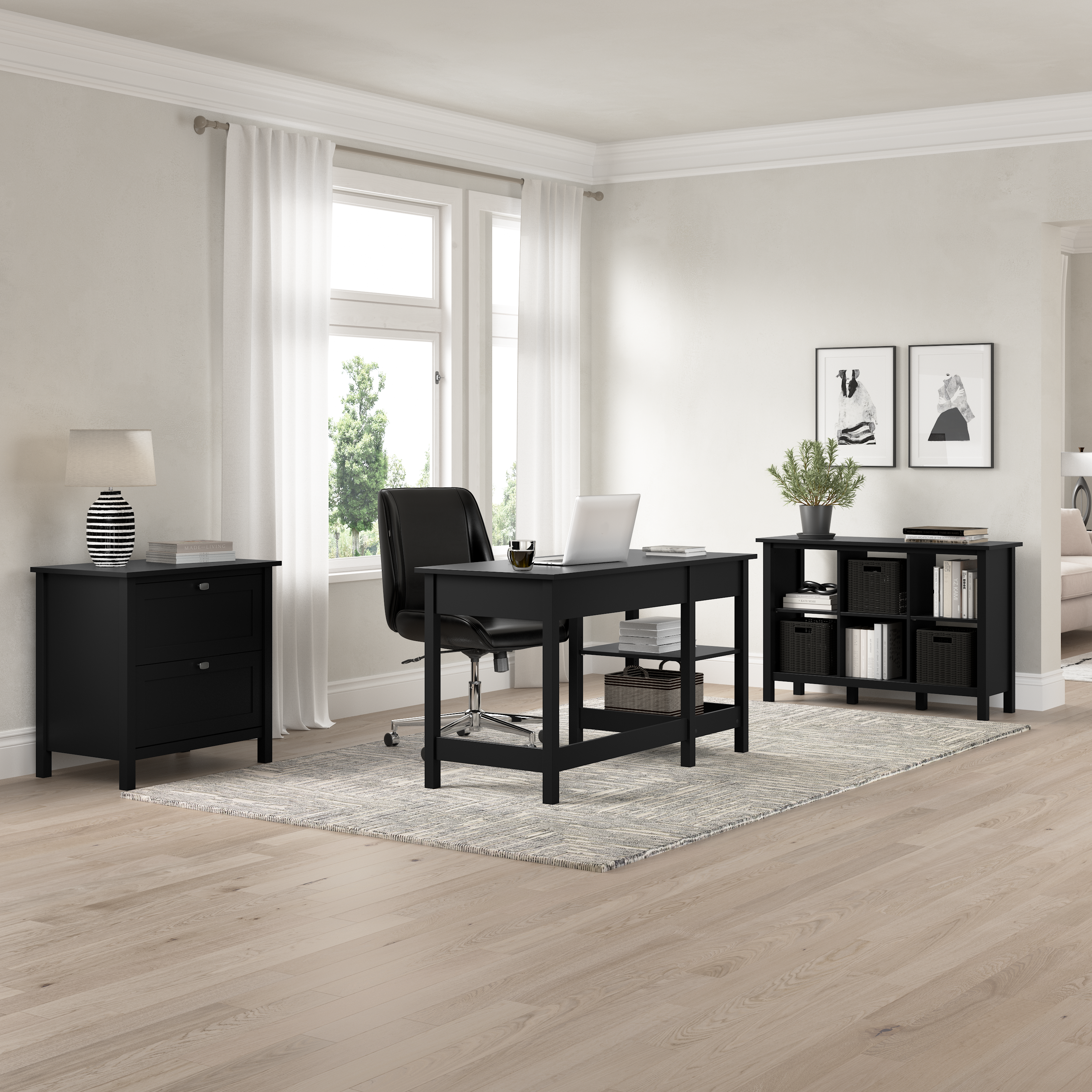 Shop Bush Furniture Broadview 2 Drawer Lateral File Cabinet 09 BDF131CBL-03 #color_classic black