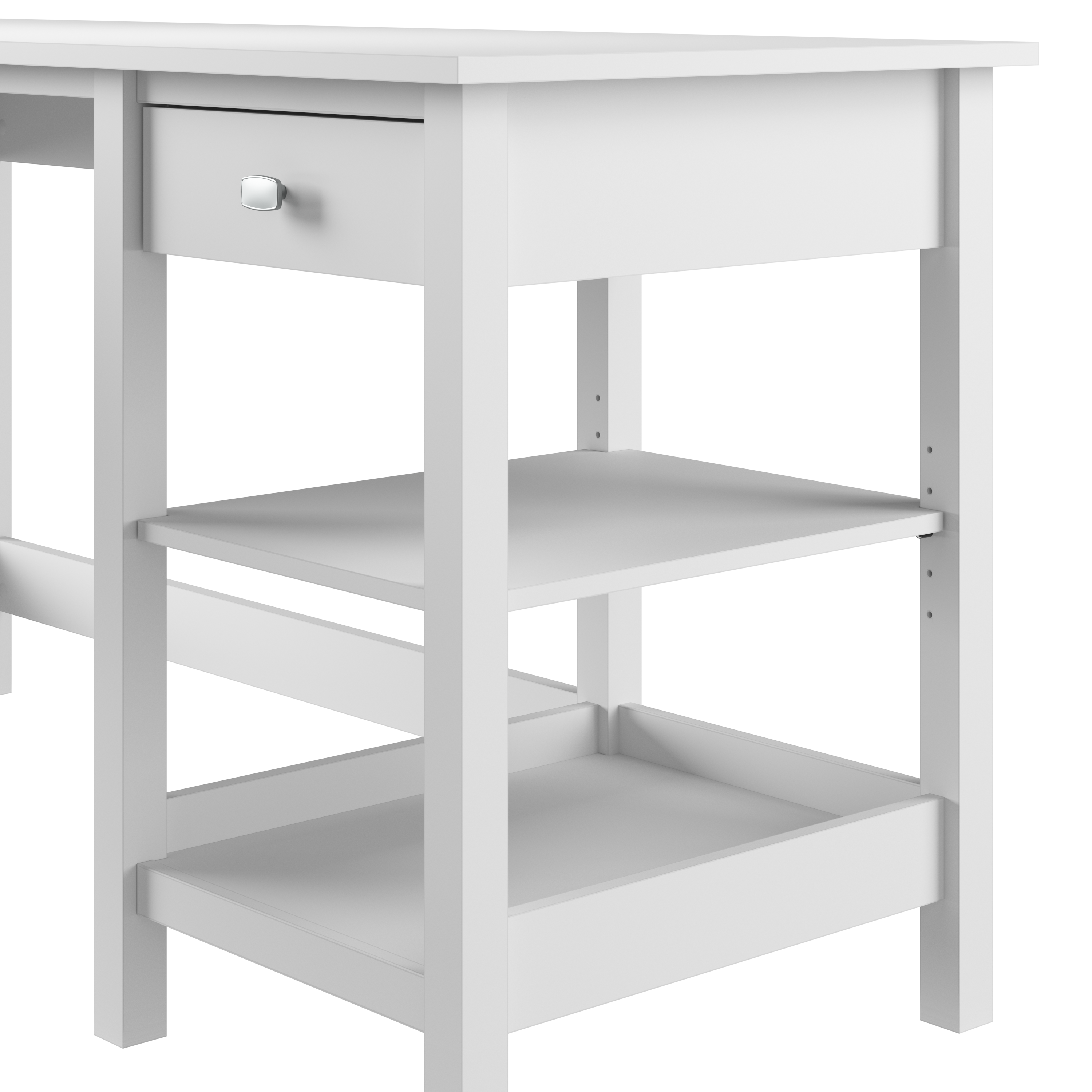 Shop Bush Furniture Broadview 60W L Shaped Computer Desk with Storage 04 BDD260WH-03 #color_pure white