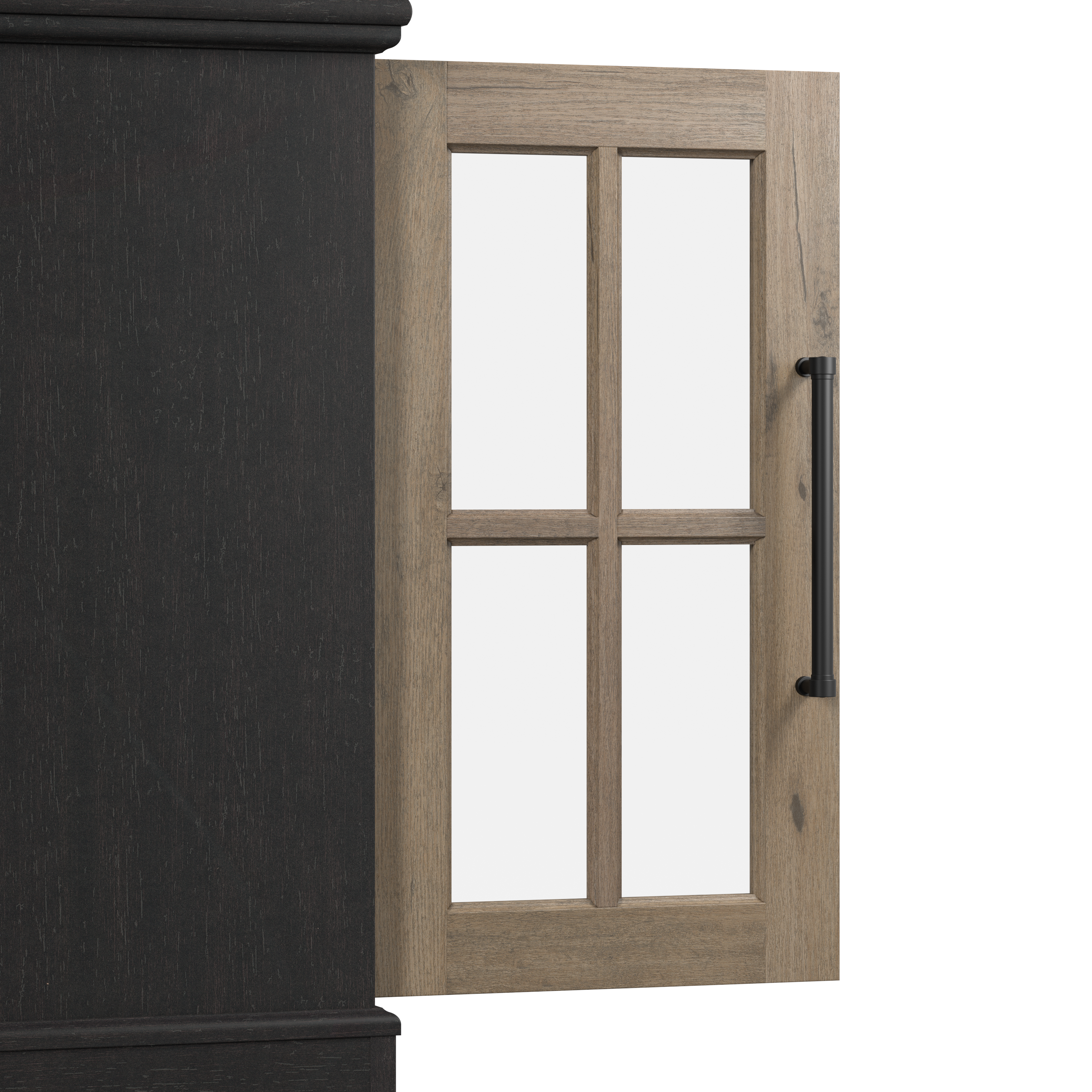 Shop Bush Furniture Westbrook 46W Sideboard Cabinet 03 WBV146V2R-03 #color_vintage black/restored tan hickory