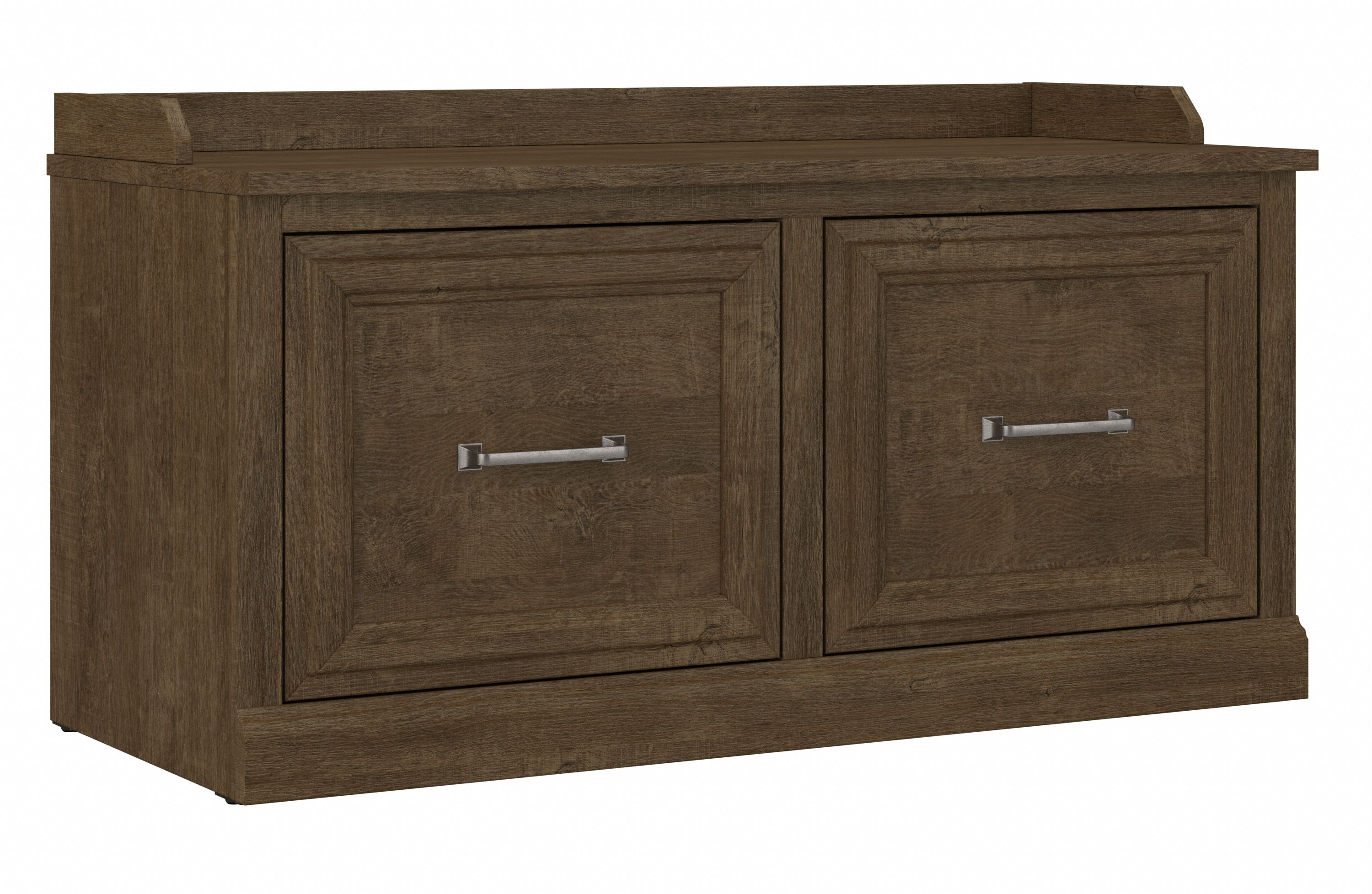 Shop Bush Furniture Woodland 40W Shoe Storage Bench with Doors 02 WDS140ABR-03 #color_ash brown