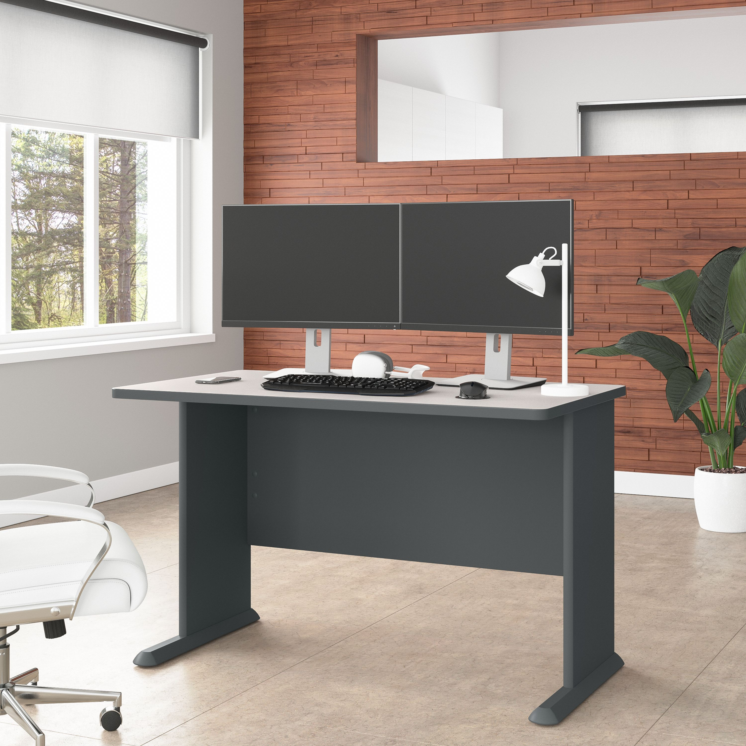 Shop Bush Business Furniture Series A 48W Desk 01 WC8448A #color_slate/white spectrum