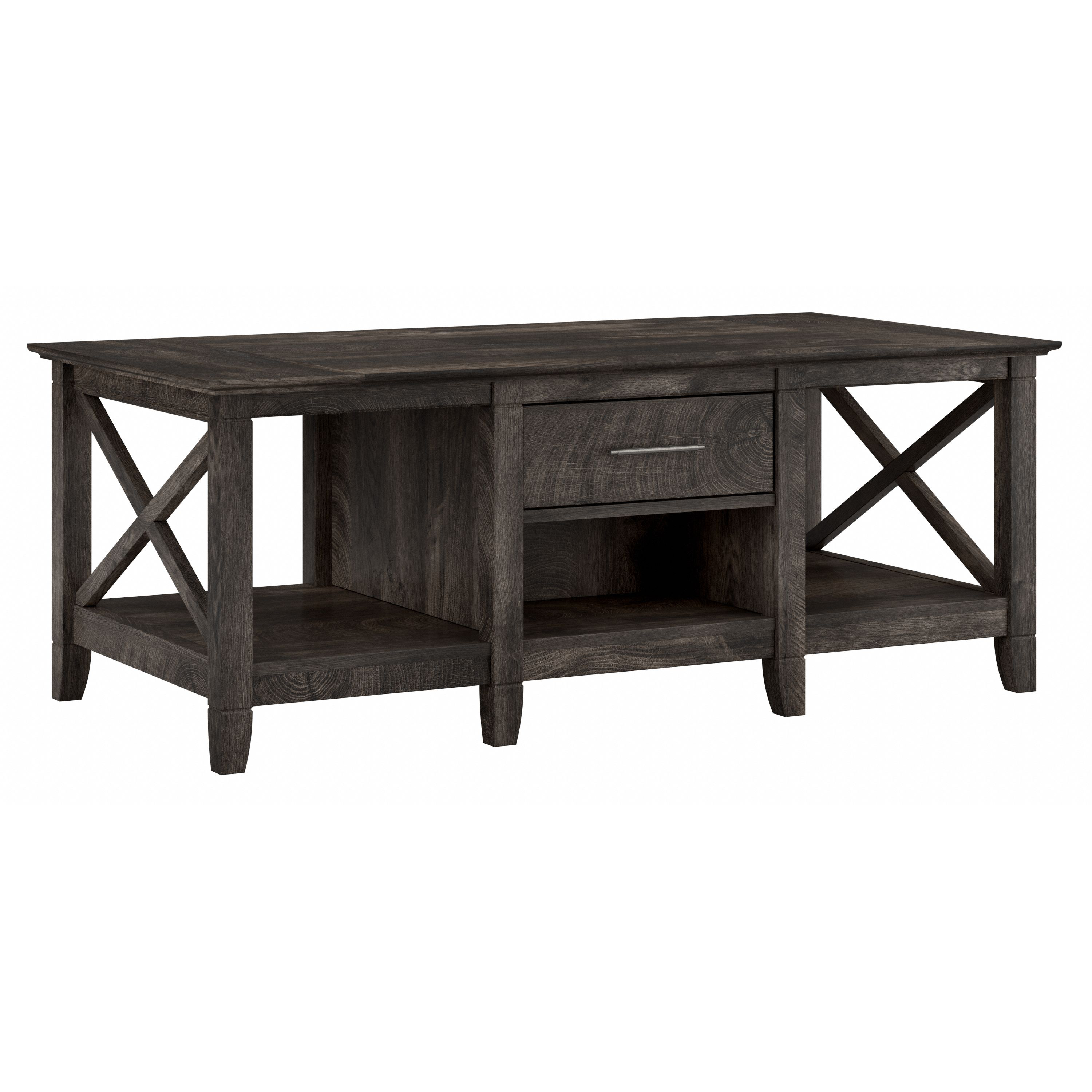 Shop Bush Furniture Key West Coffee Table with Storage 02 KWT148GH-03 #color_dark gray hickory