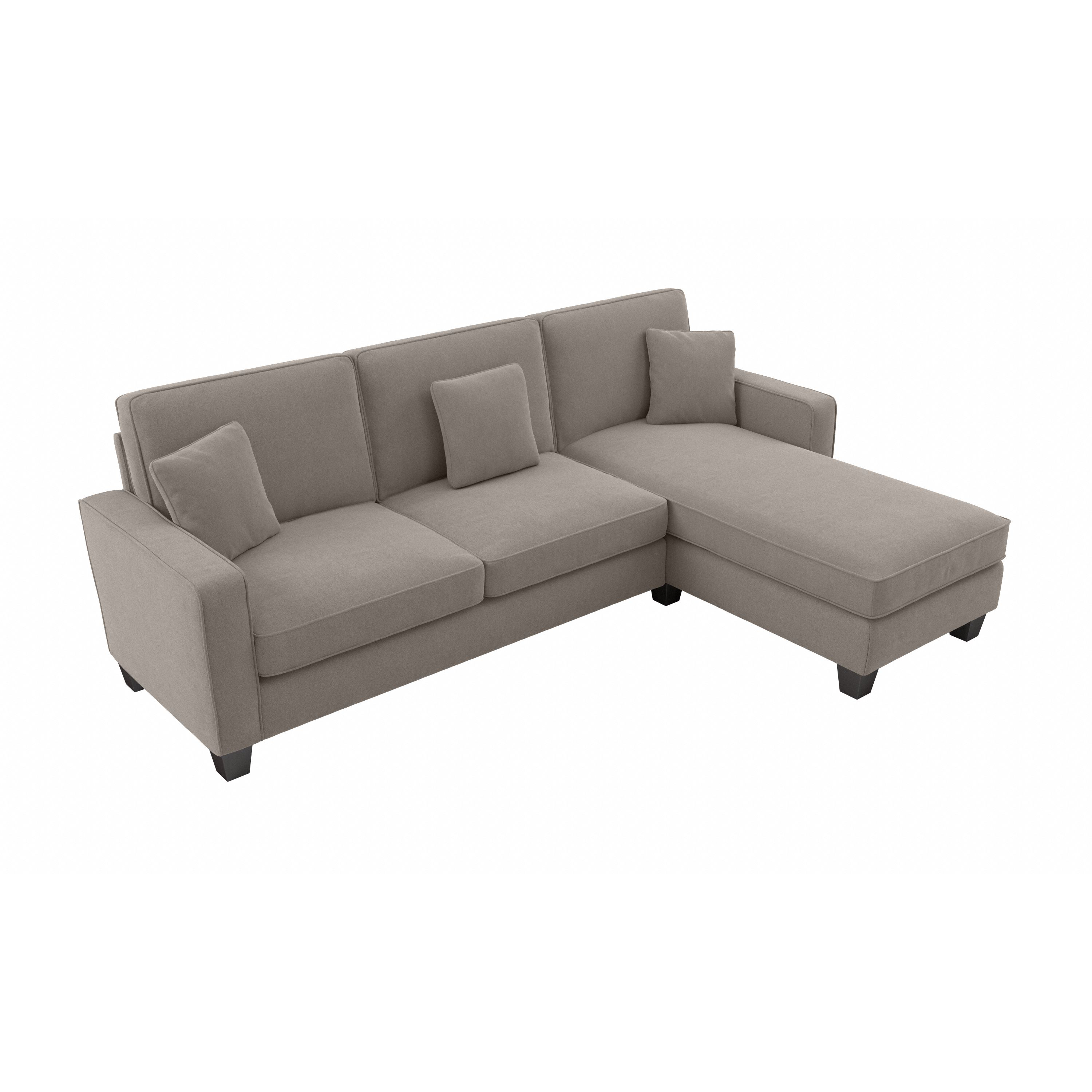 Shop Bush Furniture Stockton 102W Sectional Couch with Reversible Chaise Lounge 02 SNY102SBGH-03K #color_beige herringbone fabric