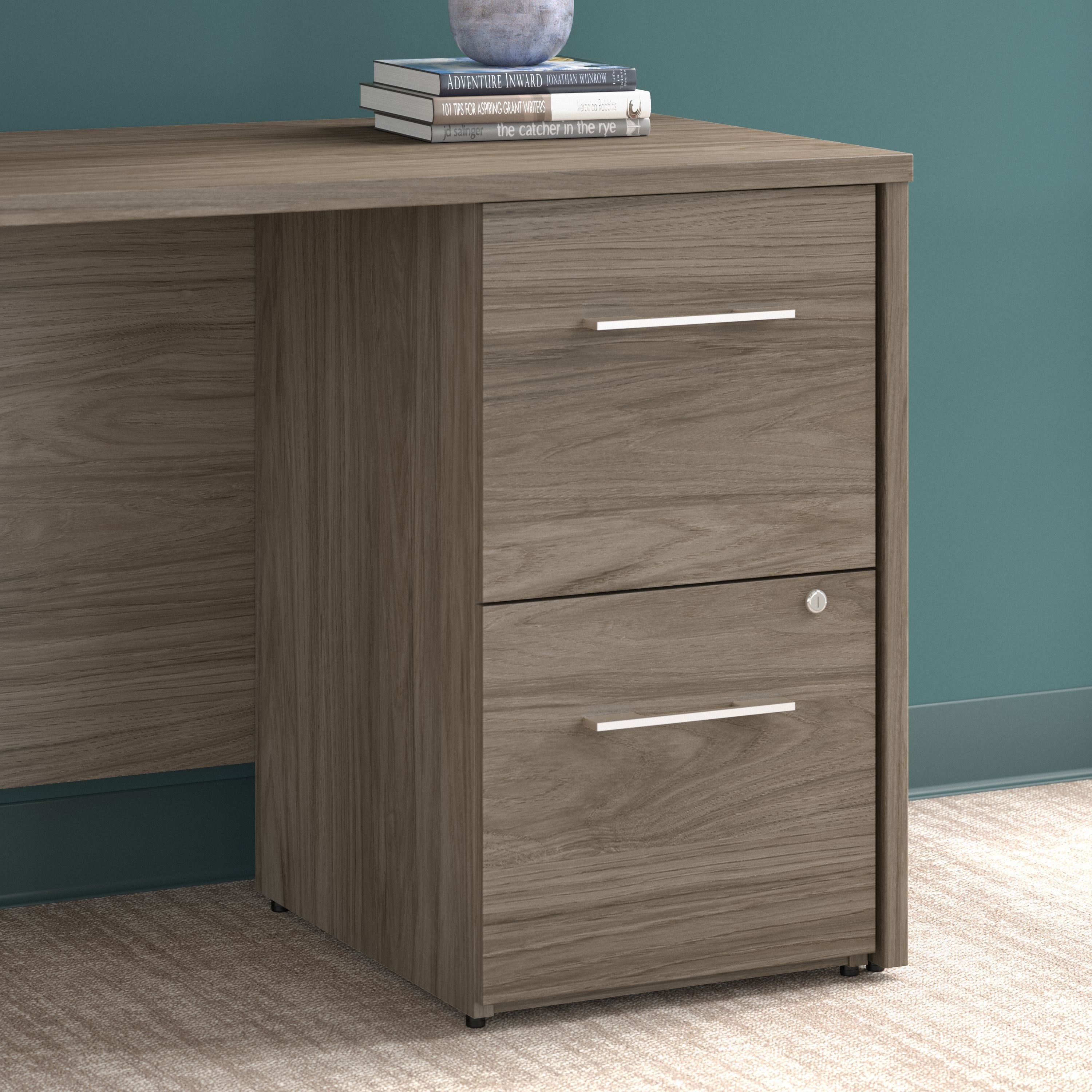 Shop Bush Business Furniture Office 500 16W 2 Drawer File Cabinet - Assembled 01 OFF216MHSU #color_modern hickory