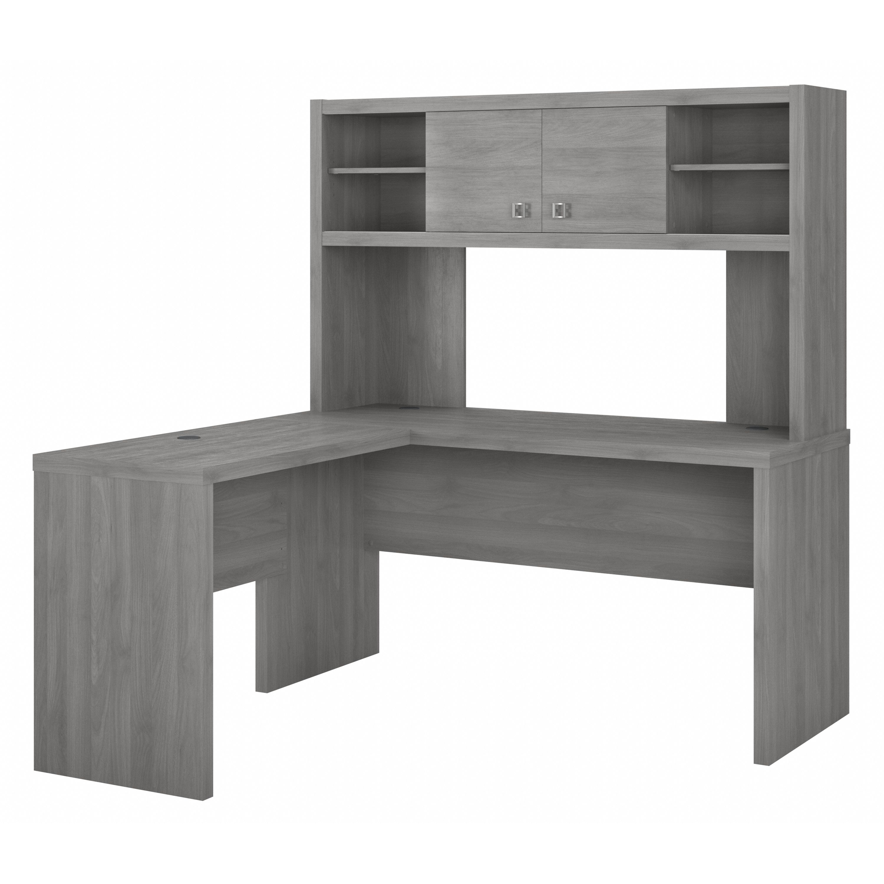 Shop Bush Business Furniture Echo L Shaped Desk with Hutch 02 ECH031MG #color_modern gray
