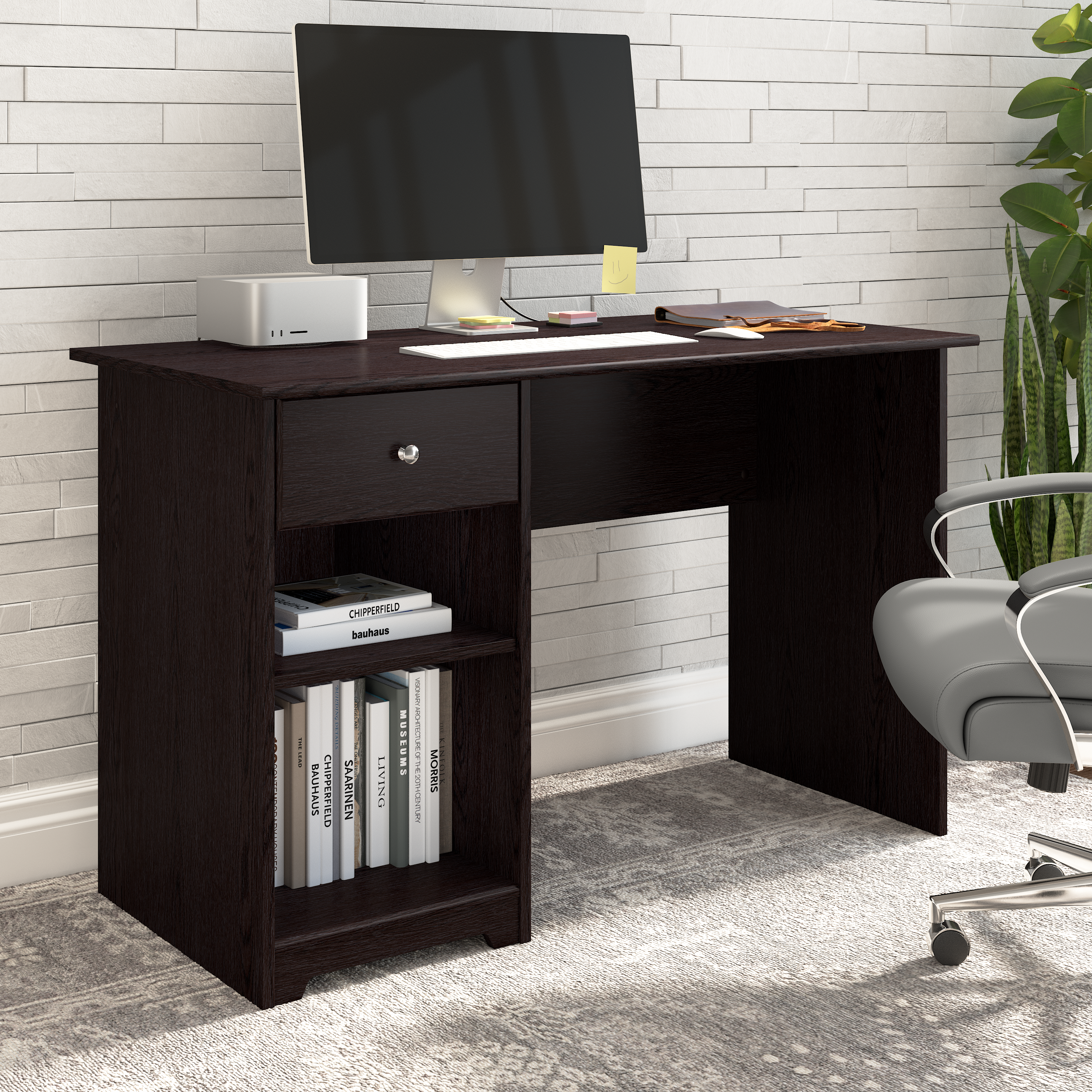 Shop Bush Furniture Cabot 48W Computer Desk with Storage 01 WC31847 #color_espresso oak