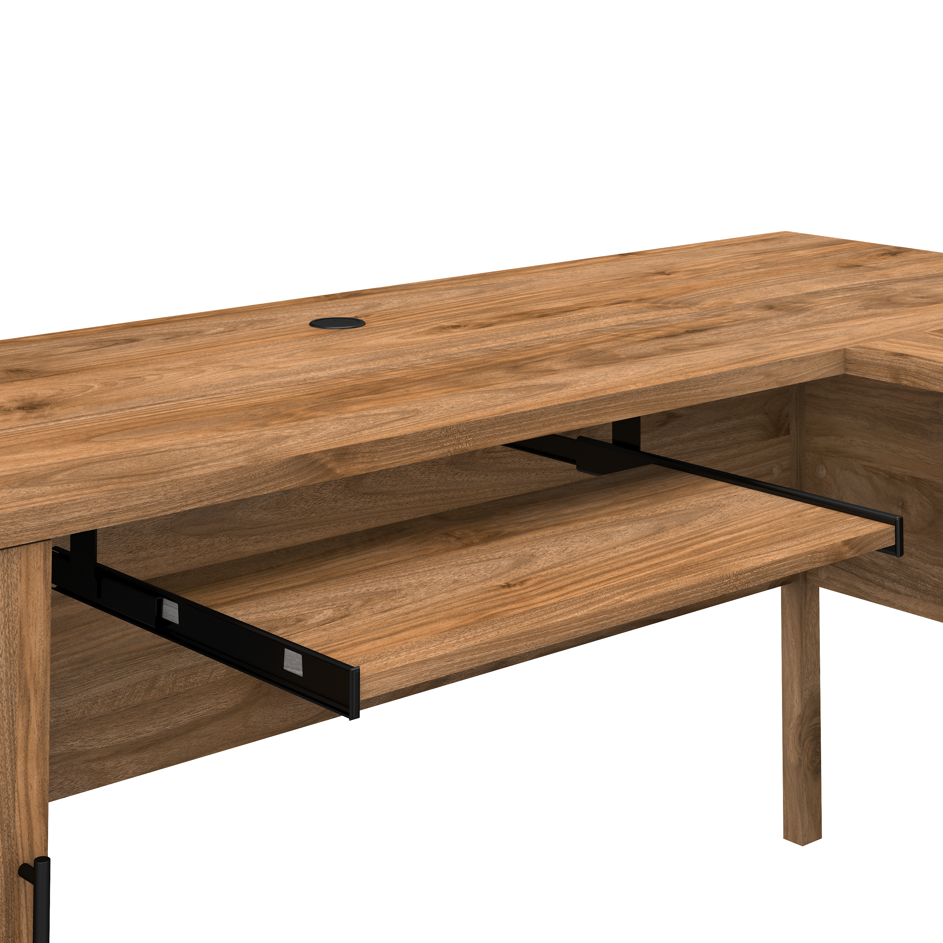 Shop Bush Furniture Somerset 60W L Shaped Desk with Hutch and 5 Shelf Bookcase 03 SET010FW #color_fresh walnut