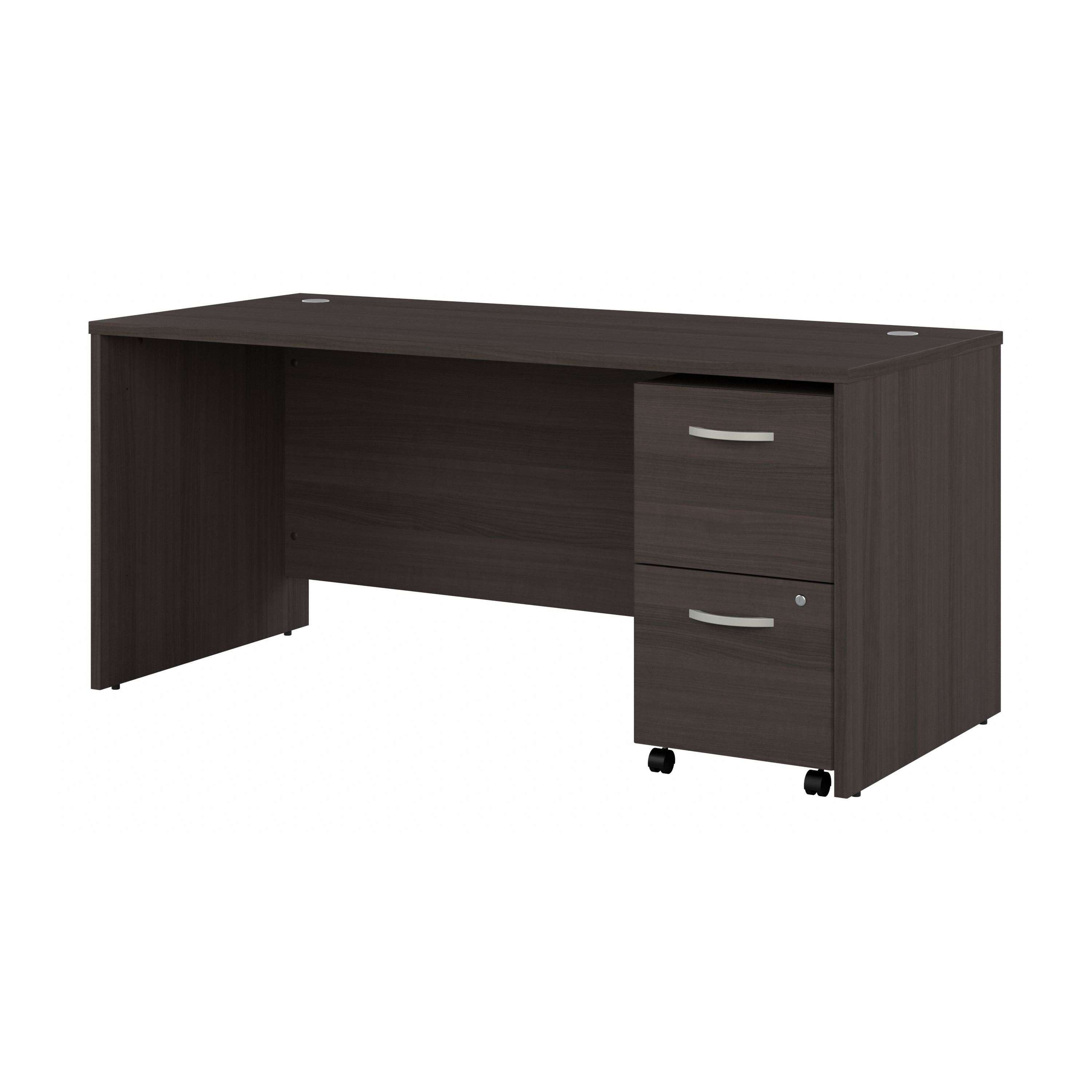Shop Bush Business Furniture Studio C 66W x 30D Office Desk with 2 Drawer Mobile File Cabinet 02 STC071SGSU #color_storm gray