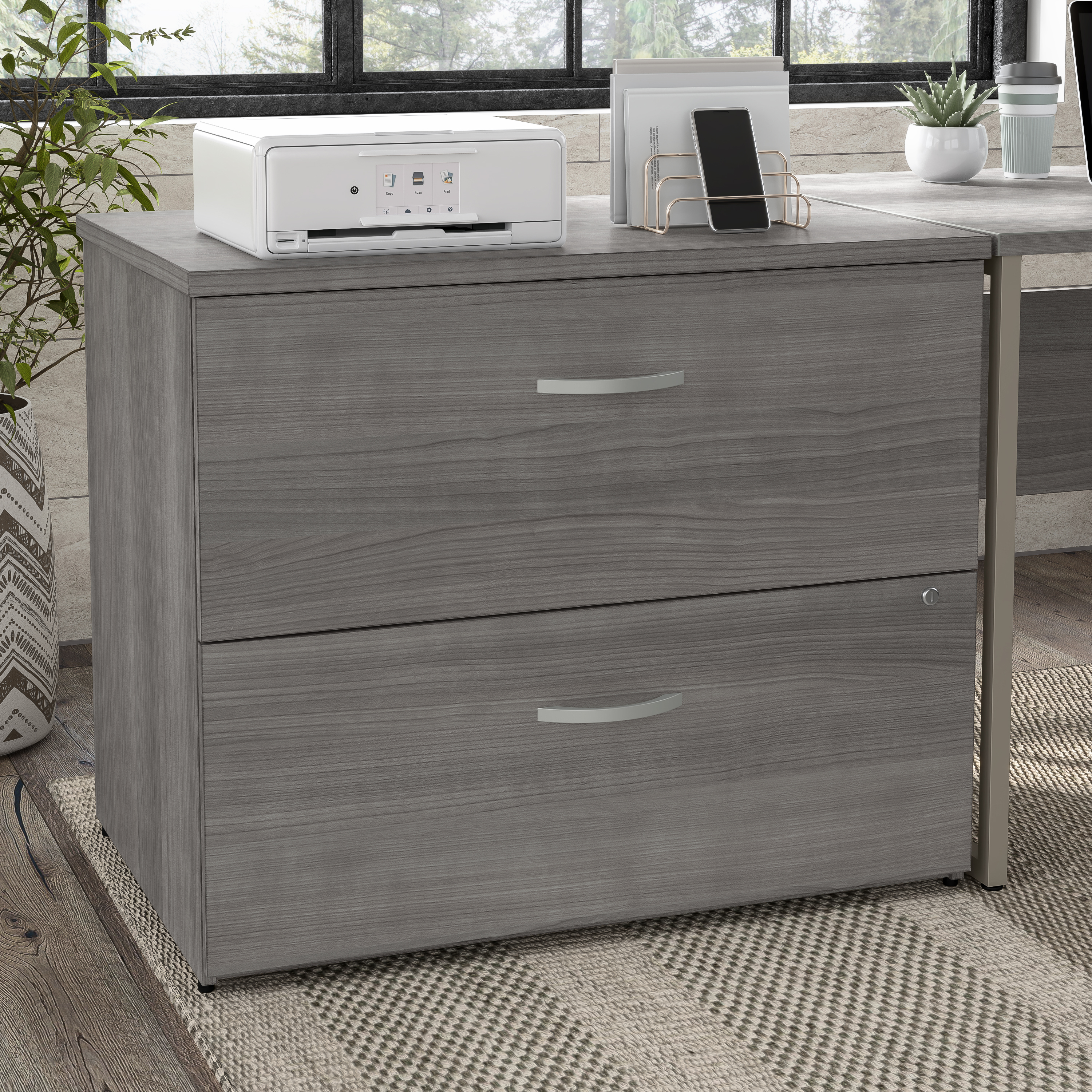 Shop Bush Business Furniture Hybrid 2 Drawer Lateral File Cabinet - Assembled 01 HYF136PGSU-Z #color_platinum gray