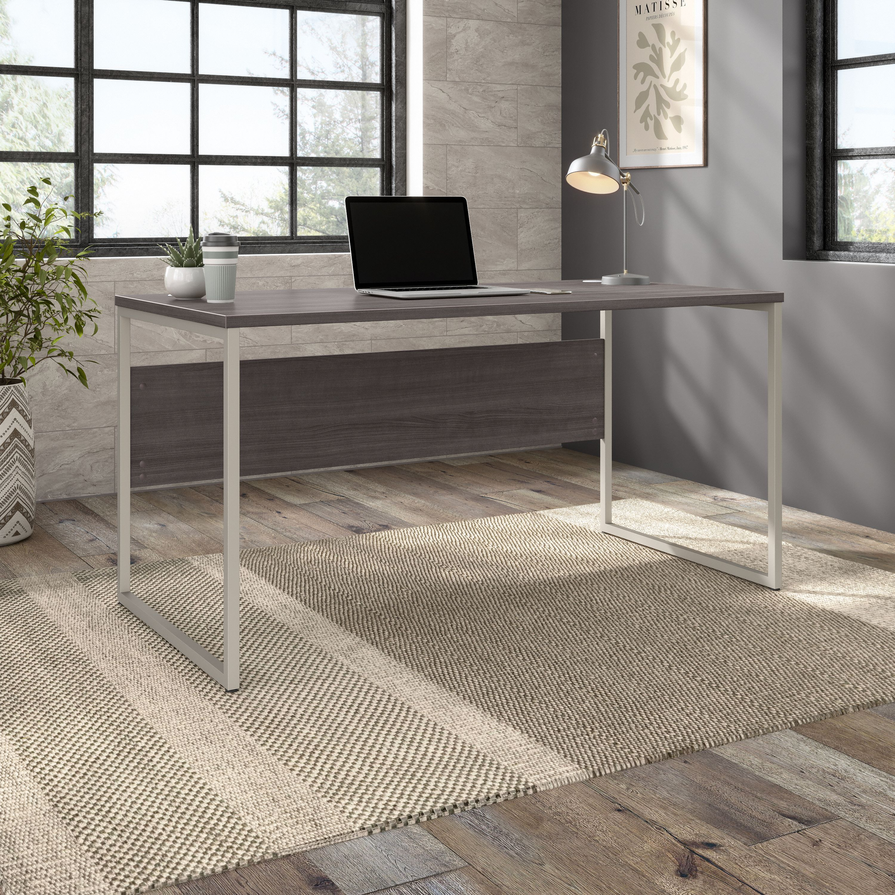 Shop Bush Business Furniture Hybrid 60W x 30D Computer Table Desk with Metal Legs 01 HYD360SG #color_storm gray