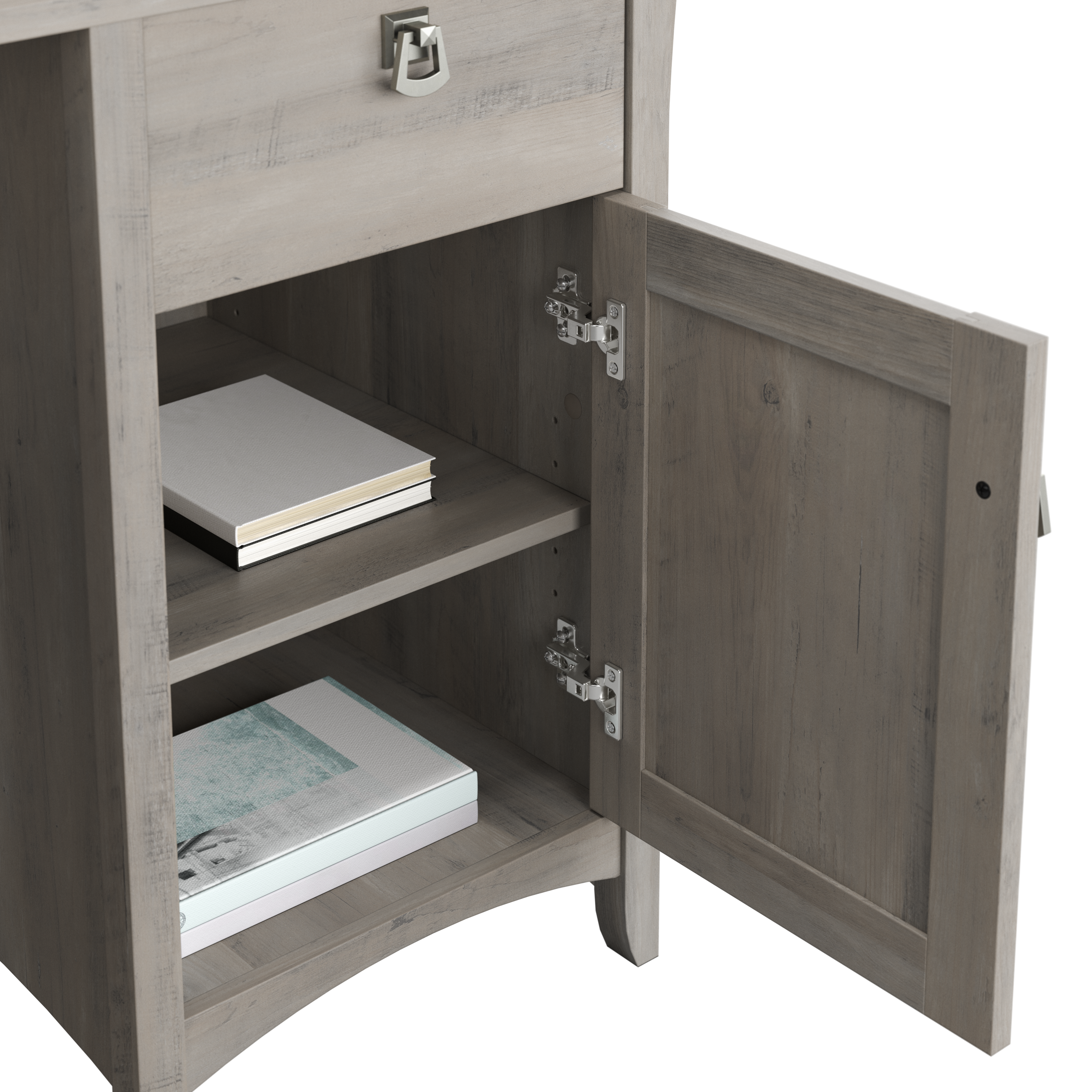 Shop Bush Furniture Salinas Small Computer Desk with Hutch 04 MY72508-03 #color_driftwood gray