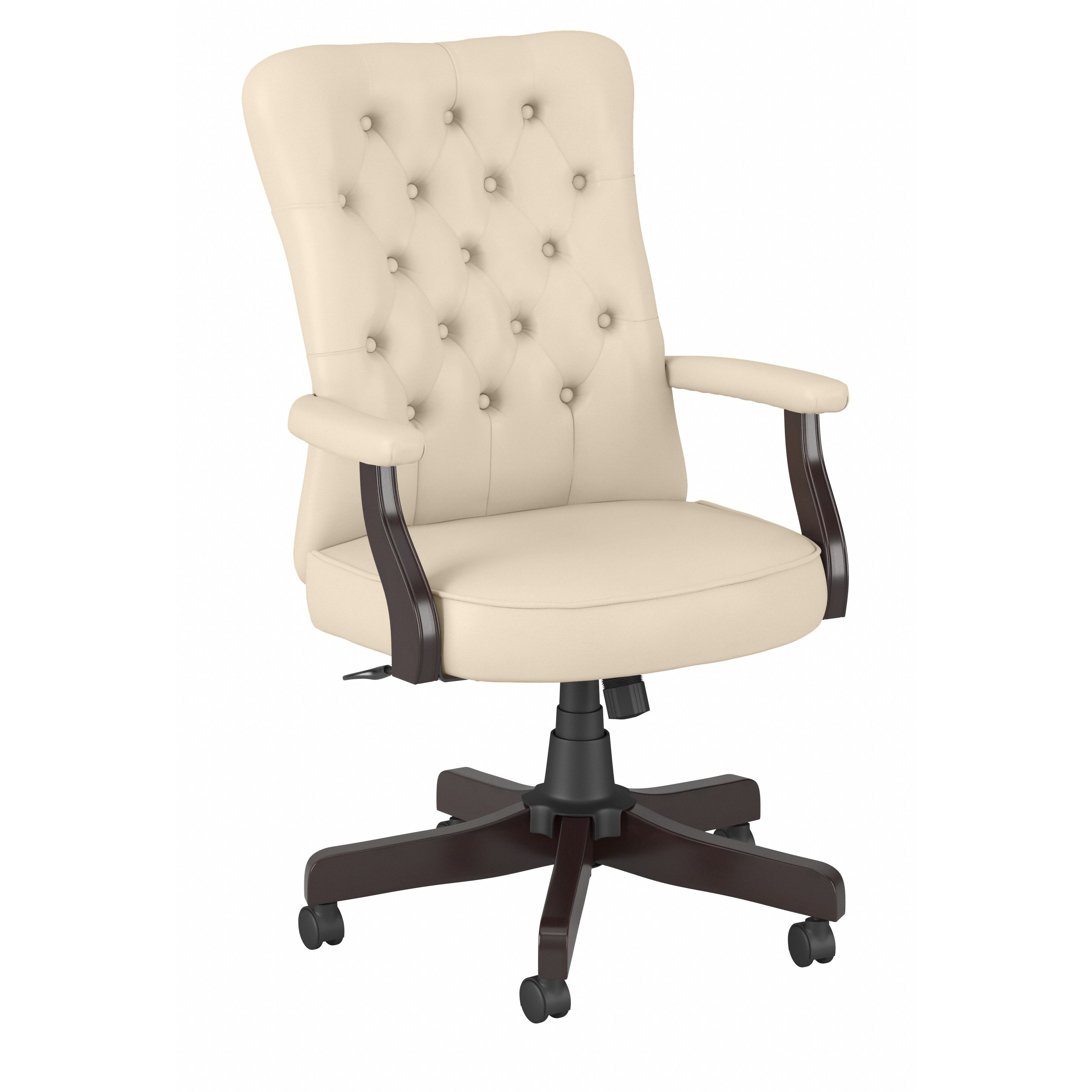 Shop Bush Business Furniture Arden Lane High Back Tufted Office Chair with Arms 02 CH2303AWL-03 #color_antique white leather