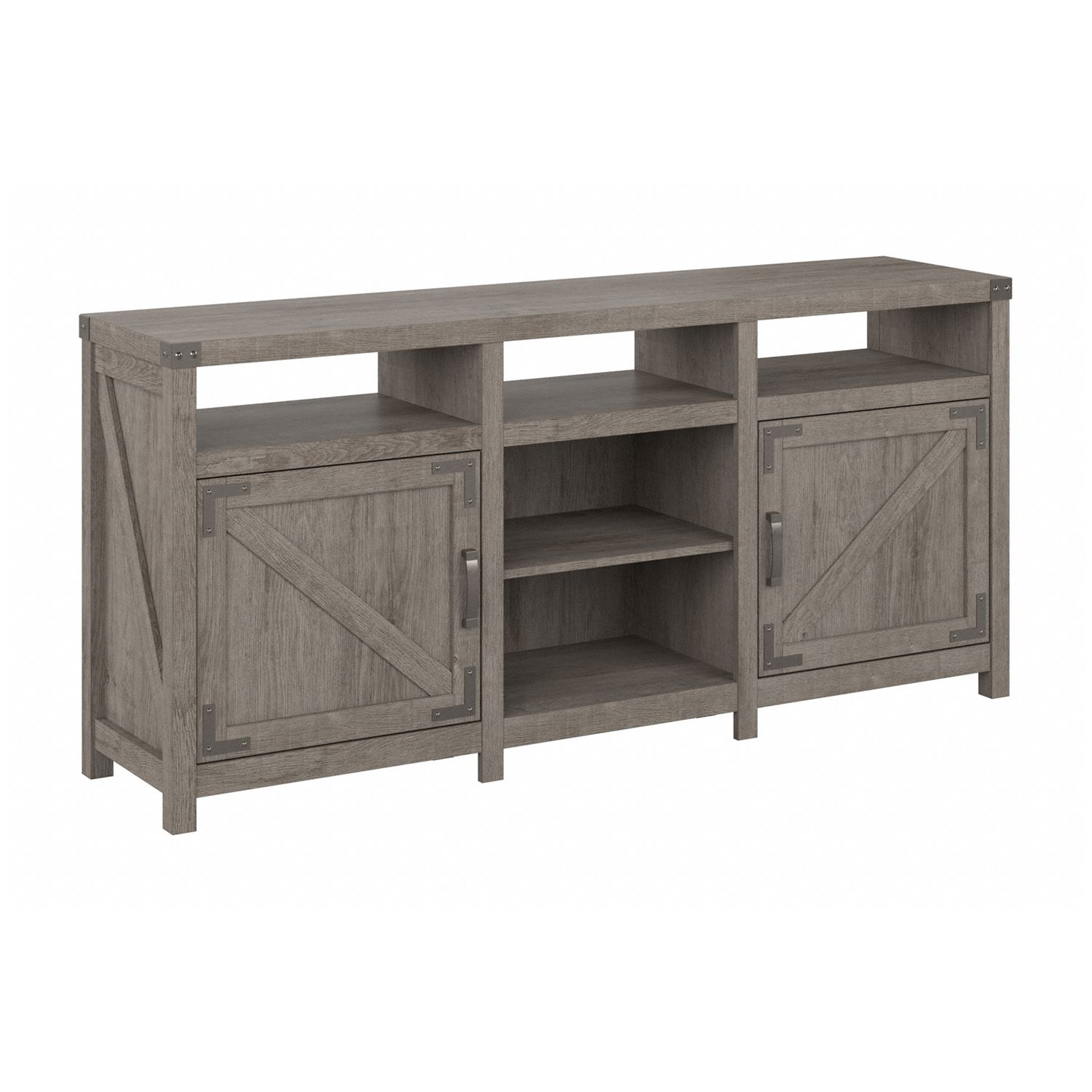 Shop Bush Furniture Knoxville 65W Farmhouse TV Stand for 75 Inch TV 02 CGV265RTG-03 #color_restored gray
