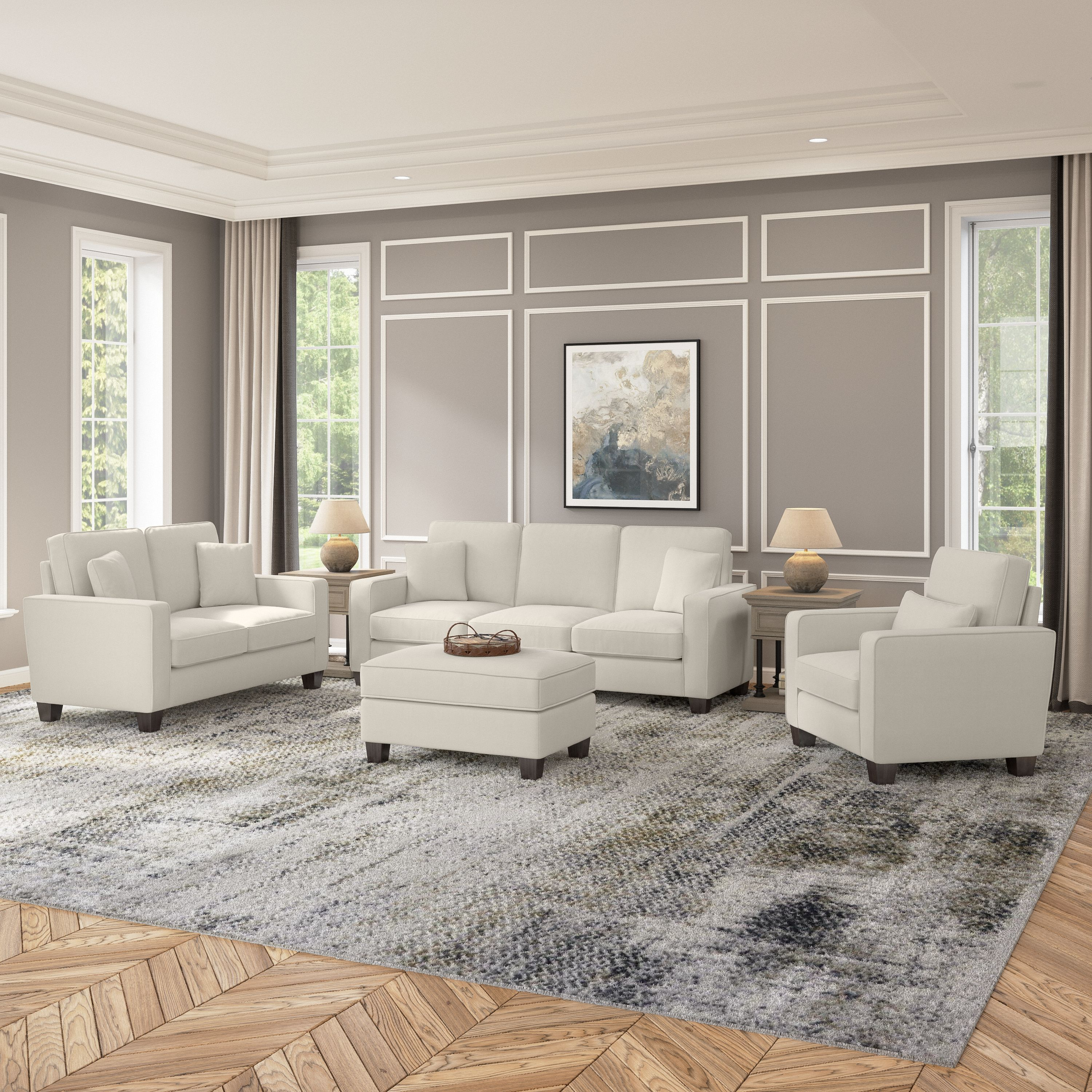 Stockton 85W Sofa with Loveseat, Accent Chair, and Ottoman Stockton 85W Sofa with Loveseat, Accent Chair, and Ottoman