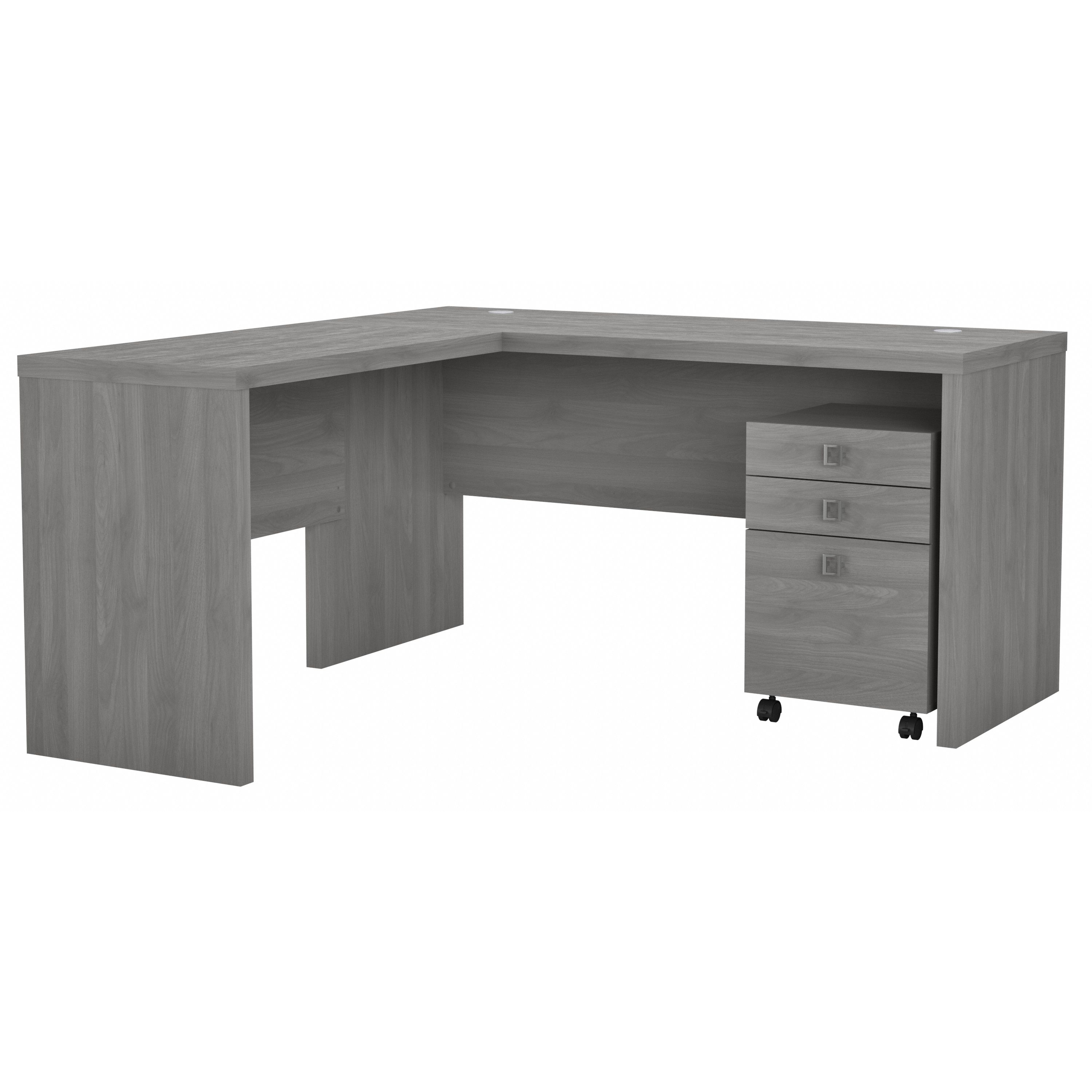 Shop Bush Business Furniture Echo L Shaped Desk with Mobile File Cabinet 02 ECH008MG #color_modern gray