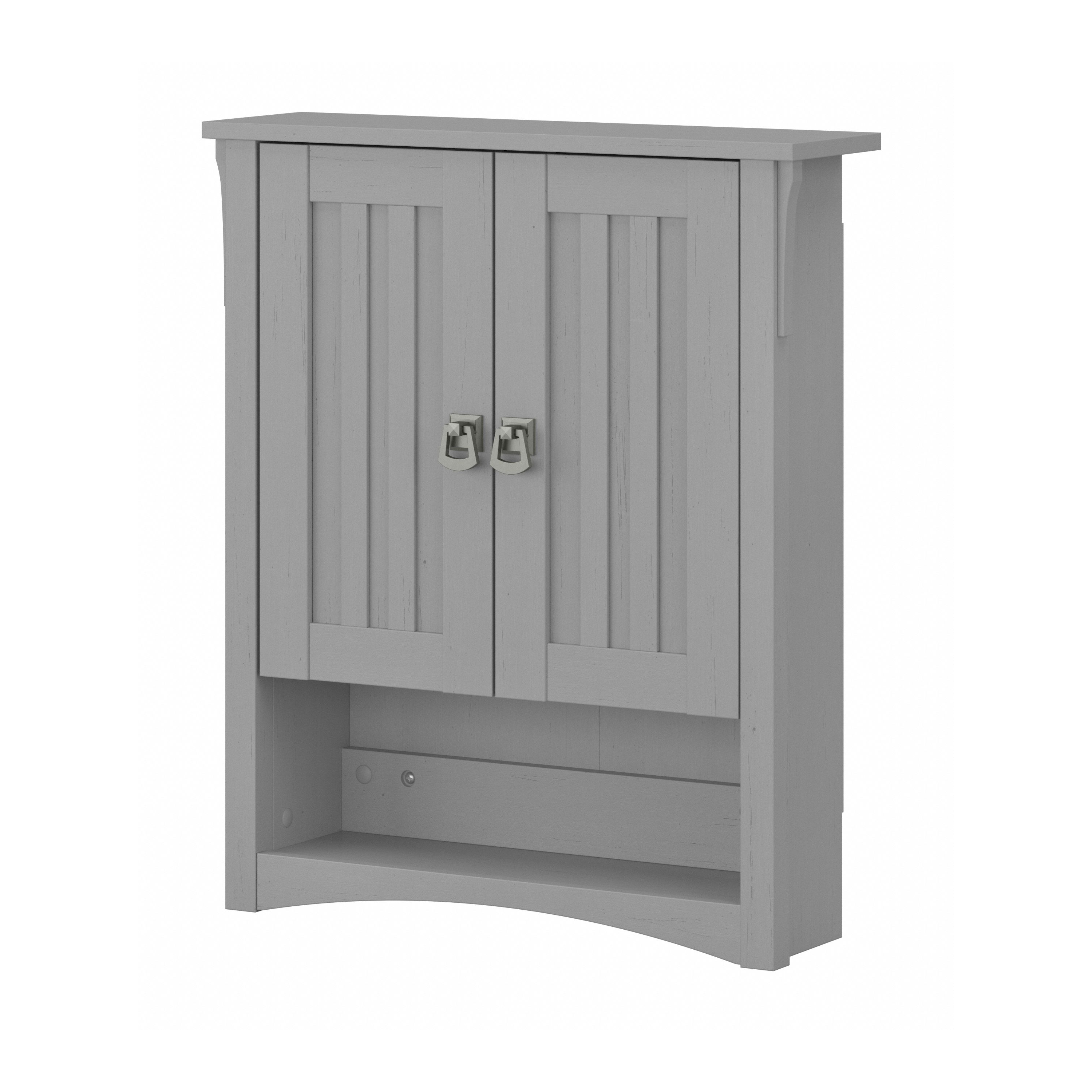 Shop Bush Furniture Salinas Bathroom Wall Cabinet with Doors 02 SAWS124CG-03 #color_cape cod gray