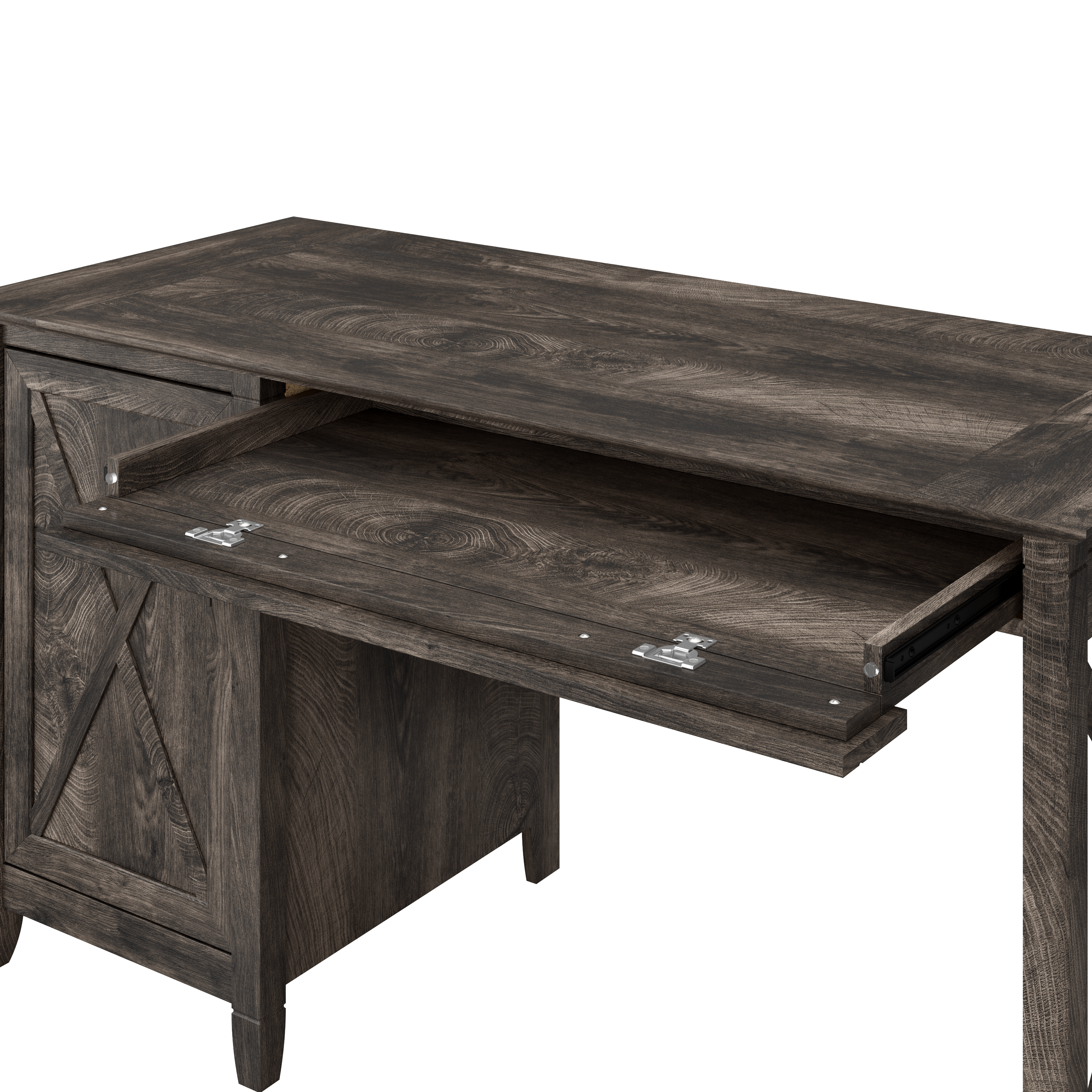 Shop Bush Furniture Key West 54W Computer Desk with Keyboard Tray and Storage 04 KWD154GH-03 #color_dark gray hickory