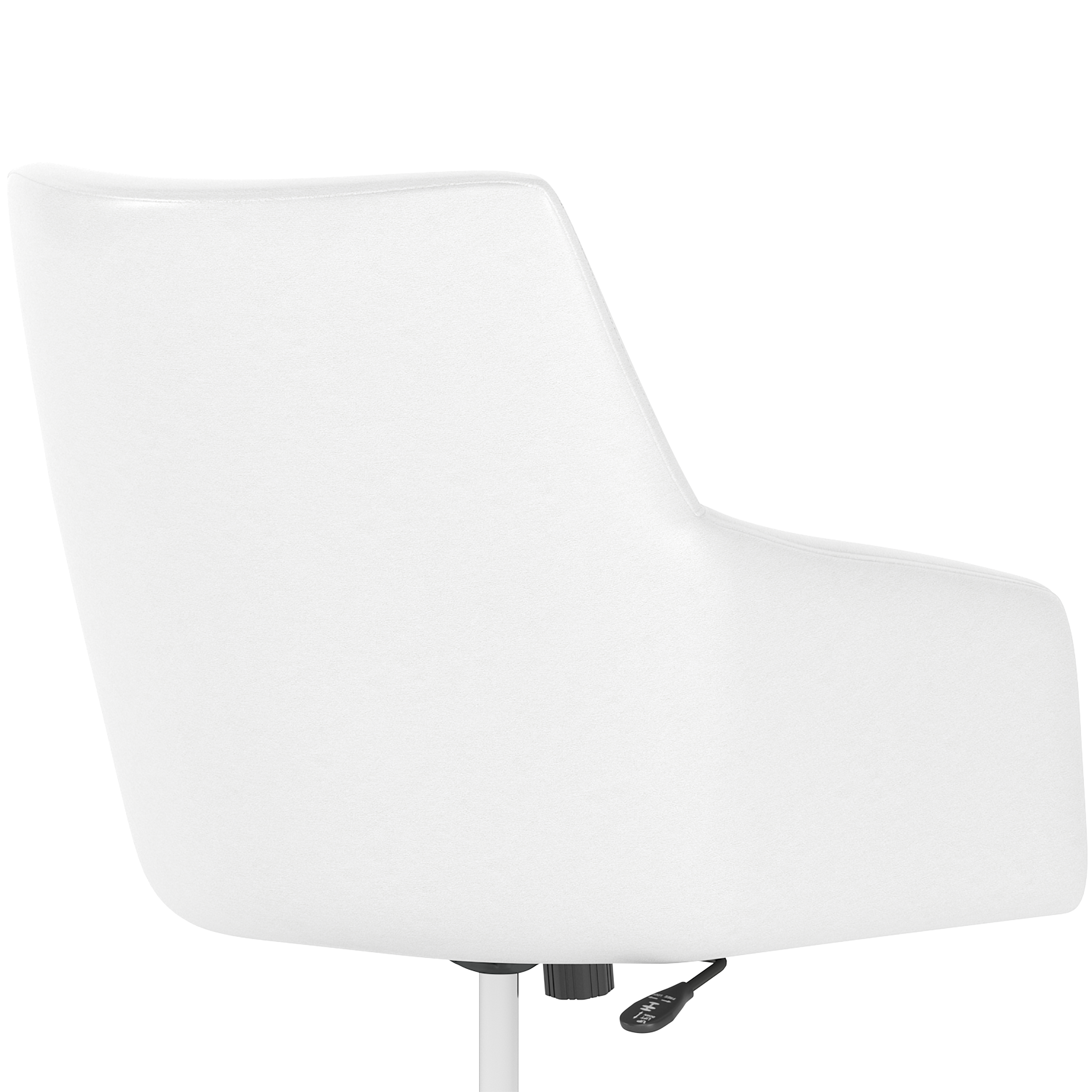 Shop Bush Business Furniture London Mid Back Leather Box Chair 05 CH2401WHL-03 #color_white leather