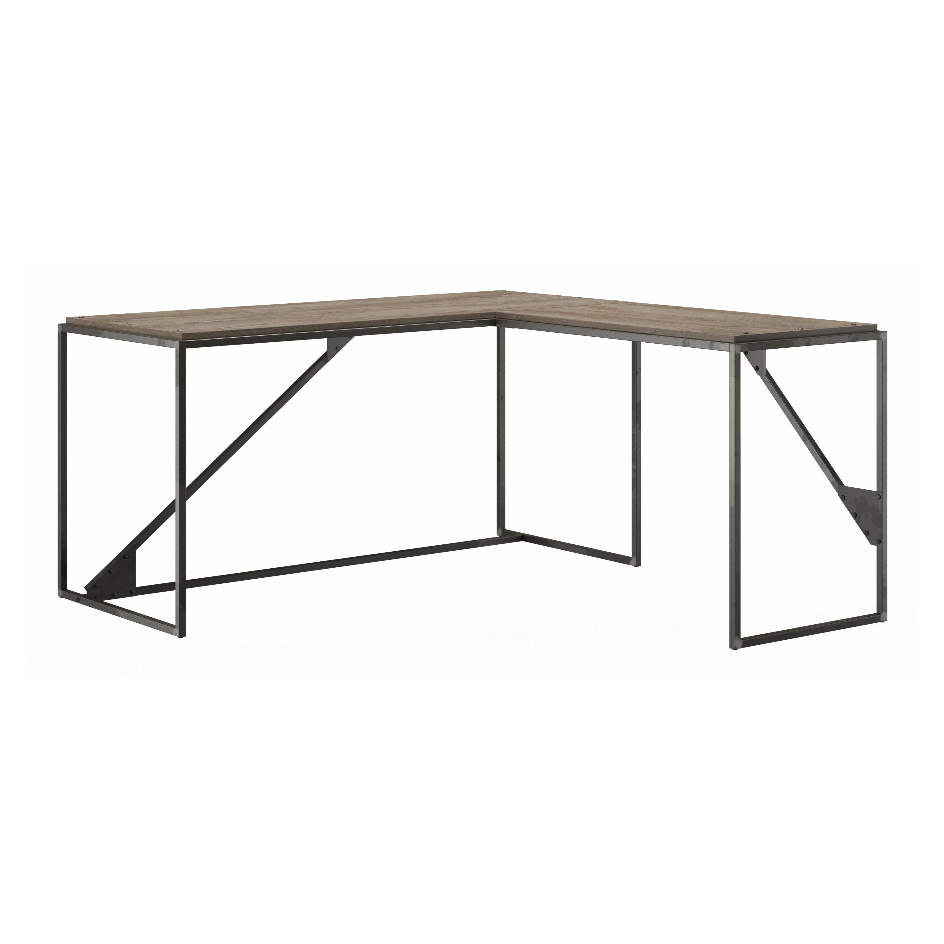Shop Bush Furniture Refinery 62W L Shaped Industrial Desk 02 RFY003RG #color_rustic gray/charred wood