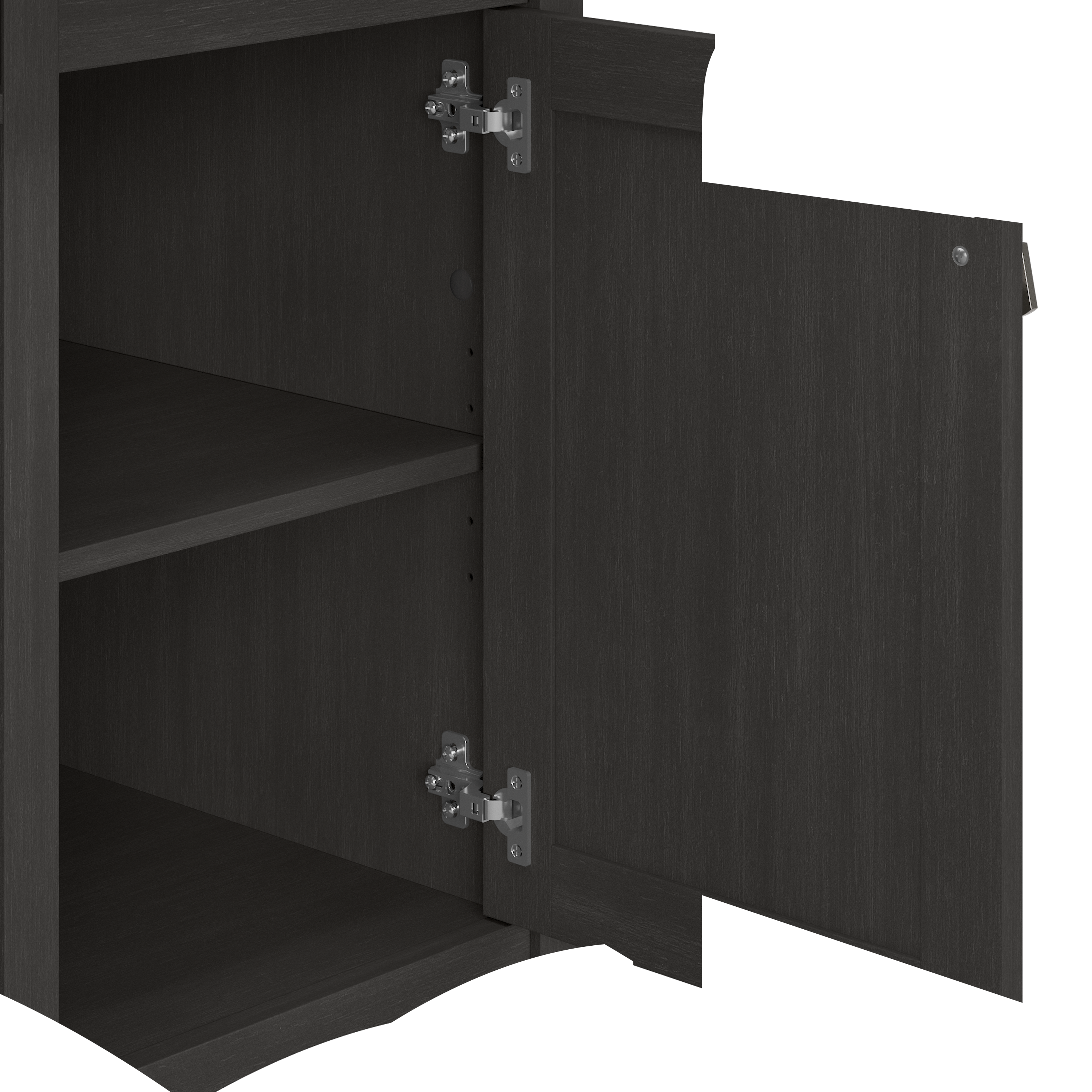 Shop Bush Furniture Salinas 55W Corner Desk with Lateral File Cabinet and 5 Shelf Bookcase 03 SAL013VB #color_vintage black