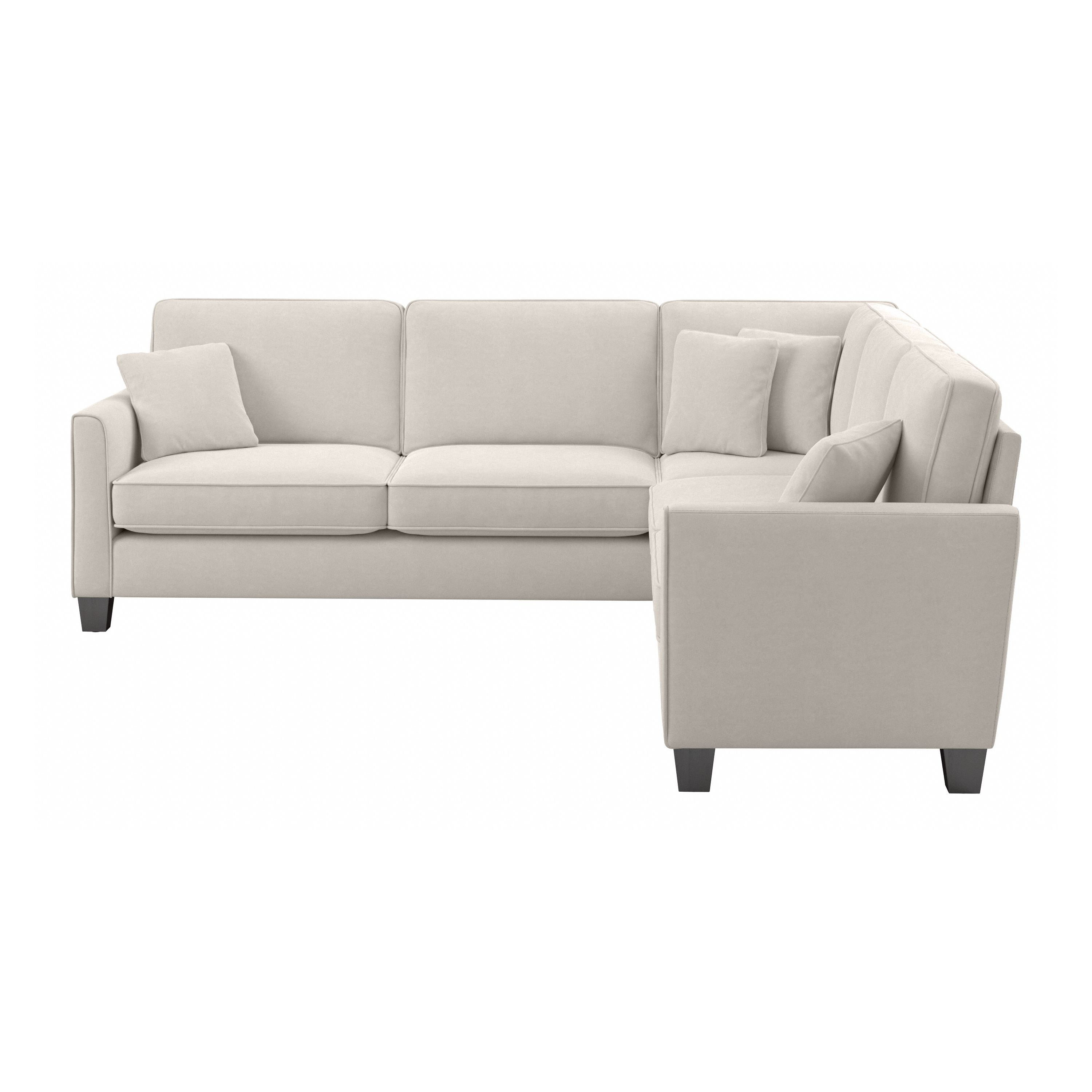 Shop Bush Furniture Flare 99W L Shaped Sectional Couch 10 FLY98SLBM-03K #color_light beige microsuede fabric