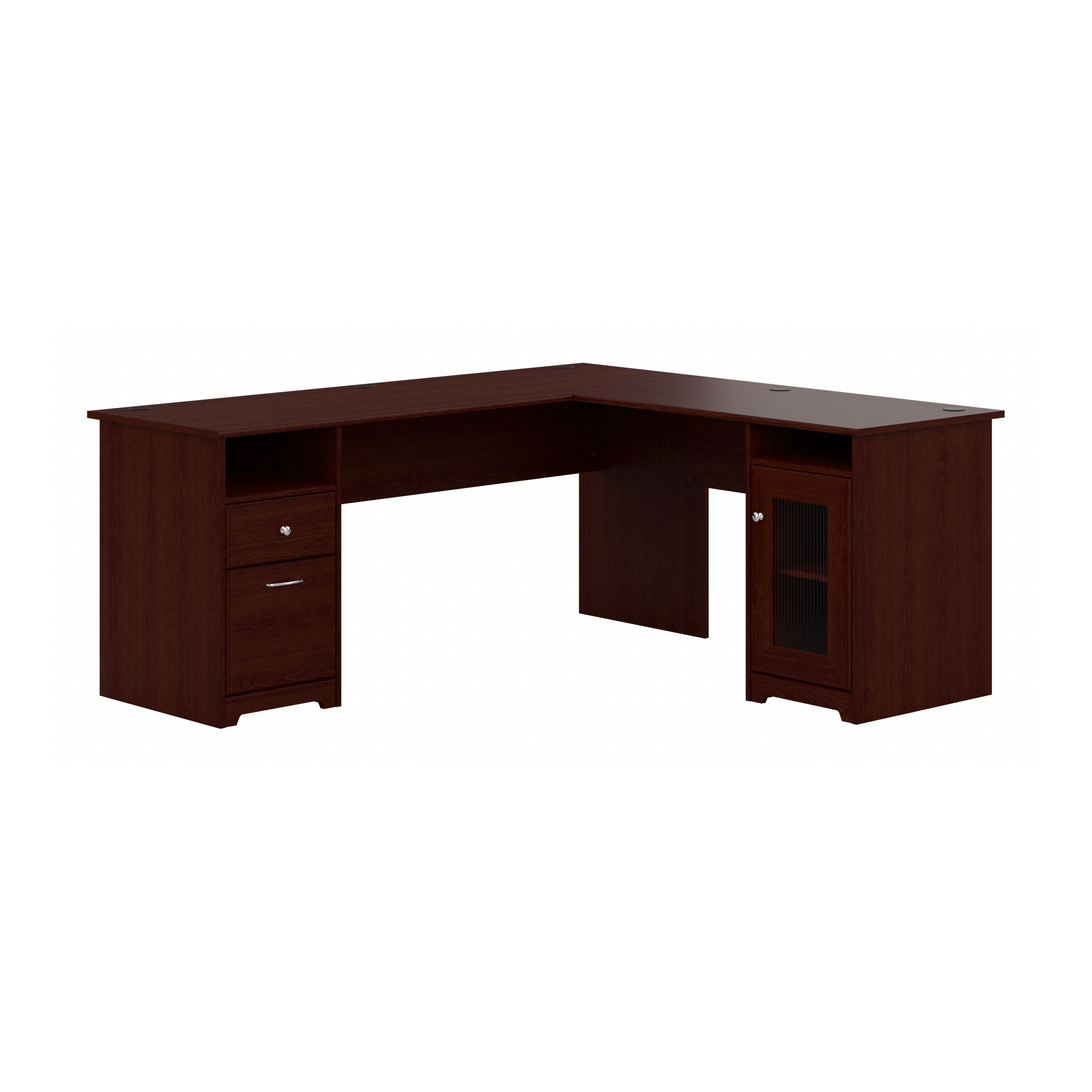 Shop Bush Furniture Cabot 72W L Shaped Computer Desk with Storage 02 CAB072HVC #color_harvest cherry
