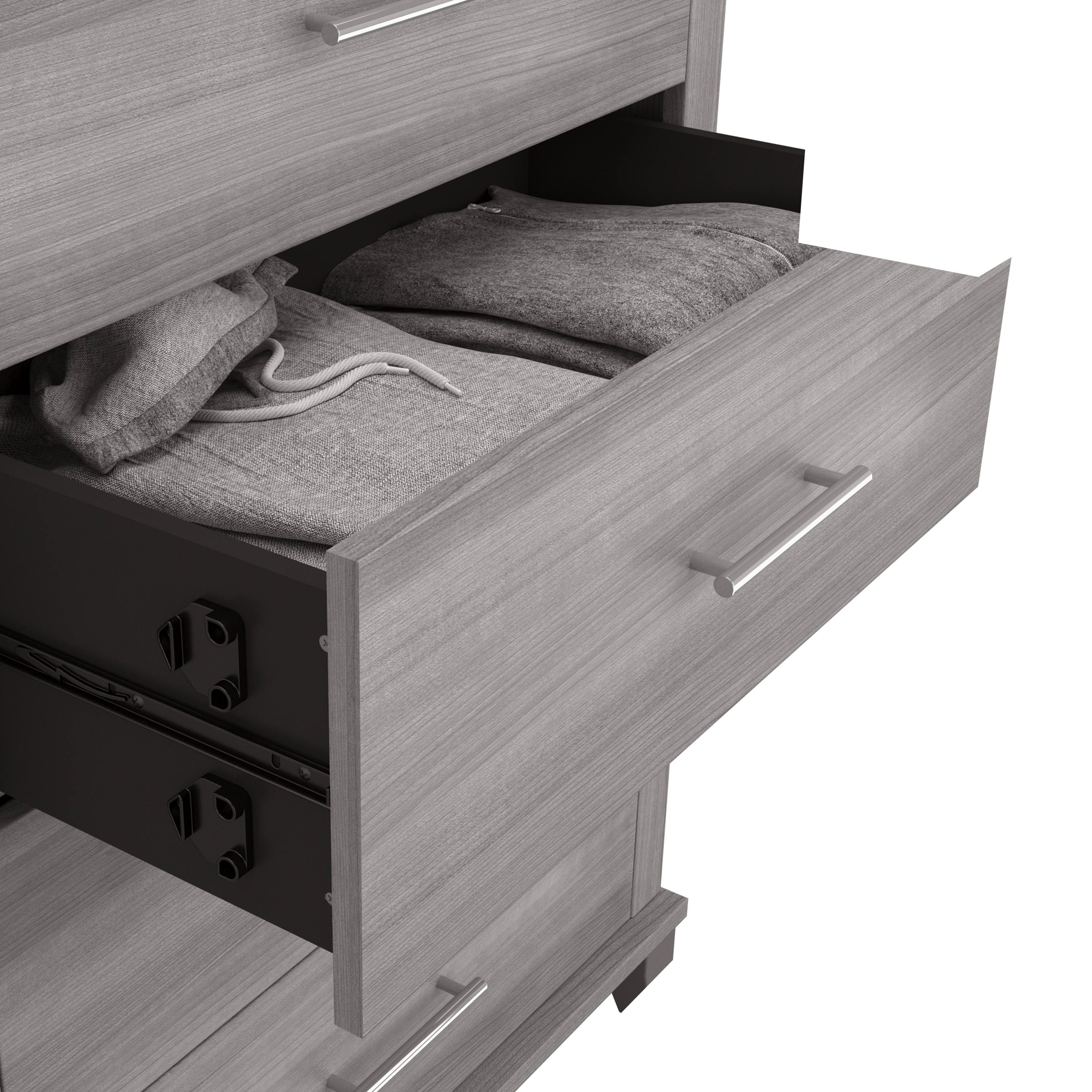 Shop Bush Furniture Somerset Full/Queen Size Headboard, Dresser and Nightstand Bedroom Set 04 SET003PG #color_platinum gray