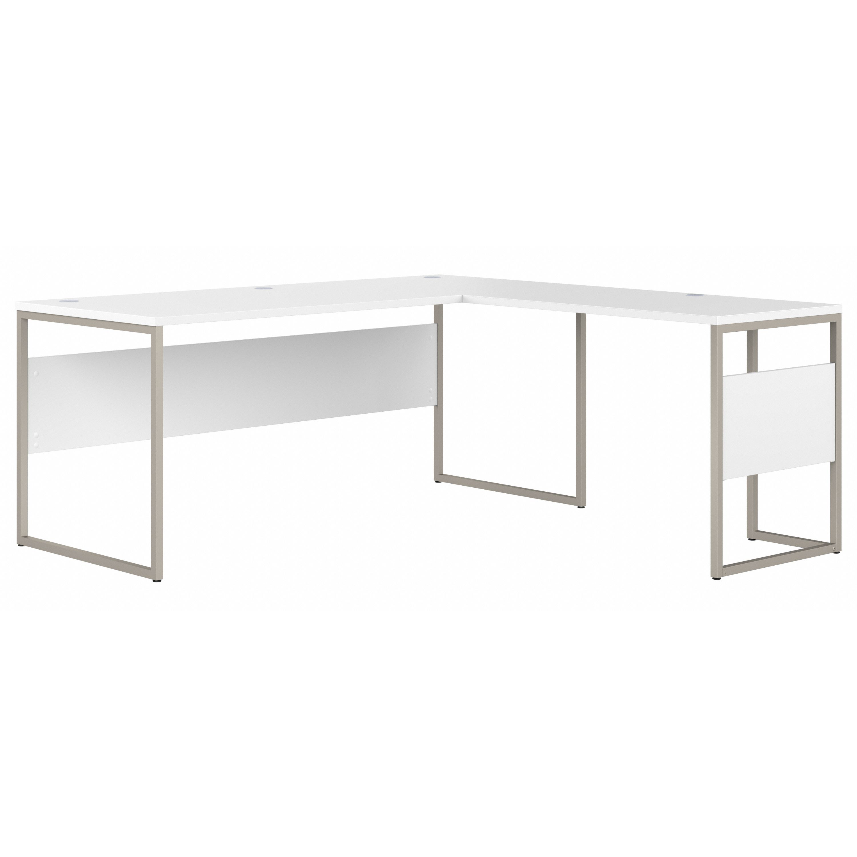 Shop Bush Business Furniture Hybrid 72W x 30D L Shaped Table Desk with Metal Legs 02 HYB026WH #color_white