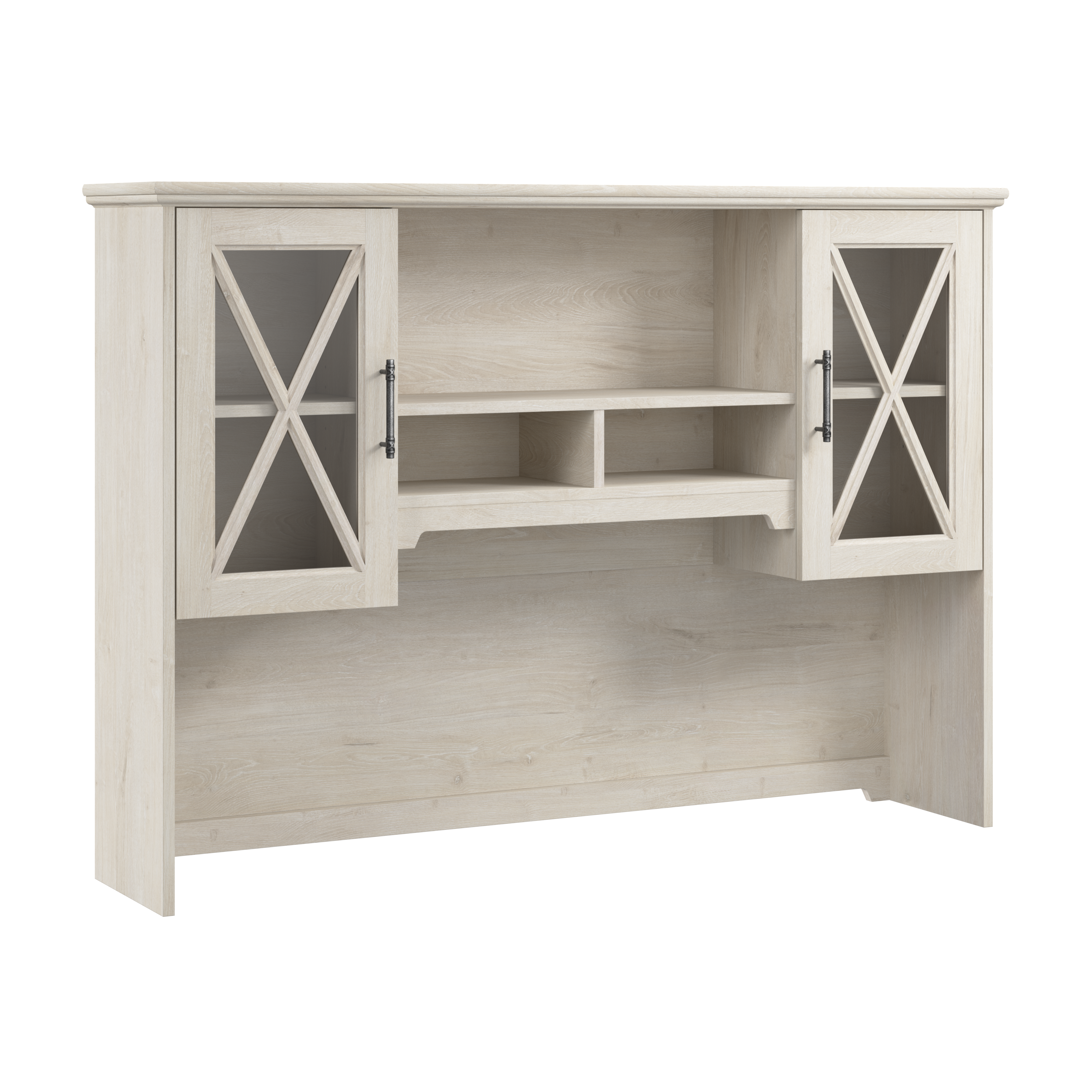 Shop Bush Furniture Lennox 60W Farmhouse Hutch for Desk and Buffet Cabinet 02 LEH160LW-03 #color_linen white oak