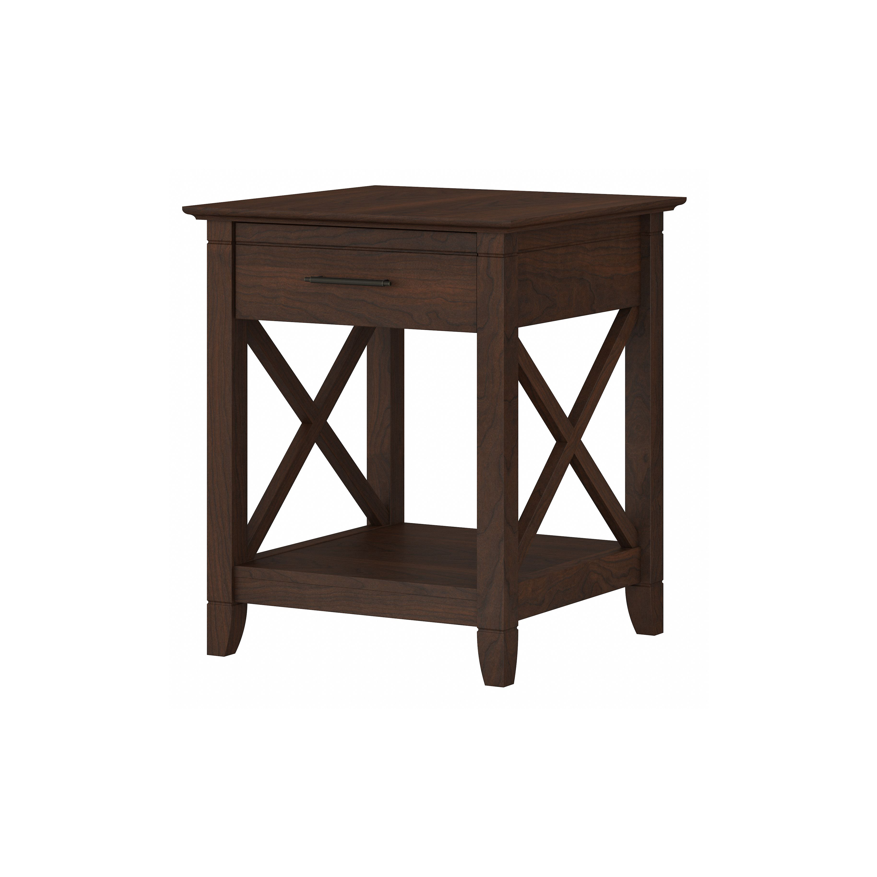 Shop Bush Furniture Key West End Table with Storage 02 KWT120BC-03 #color_bing cherry