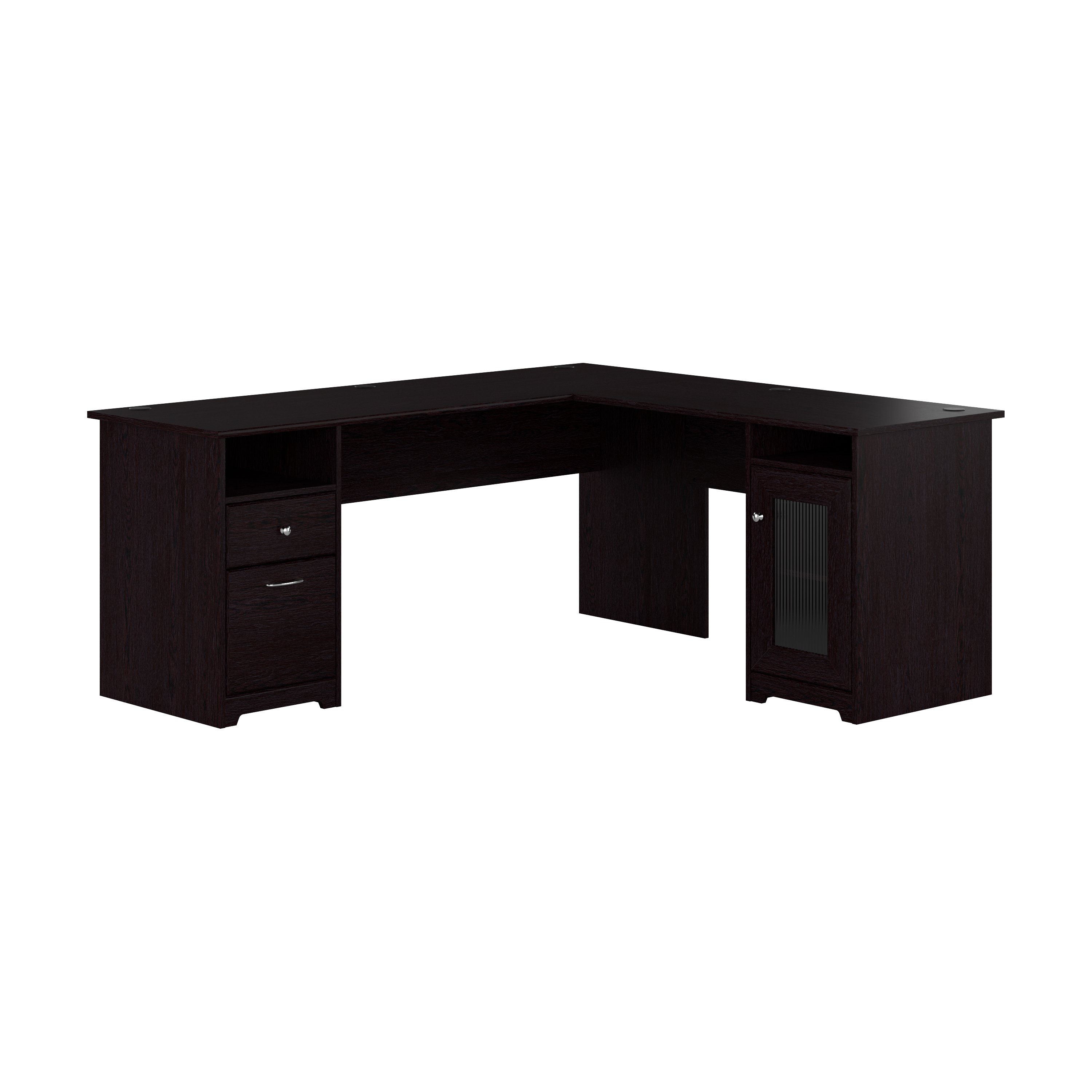Shop Bush Furniture Cabot 72W L Shaped Computer Desk with Storage 02 CAB072EPO #color_espresso oak