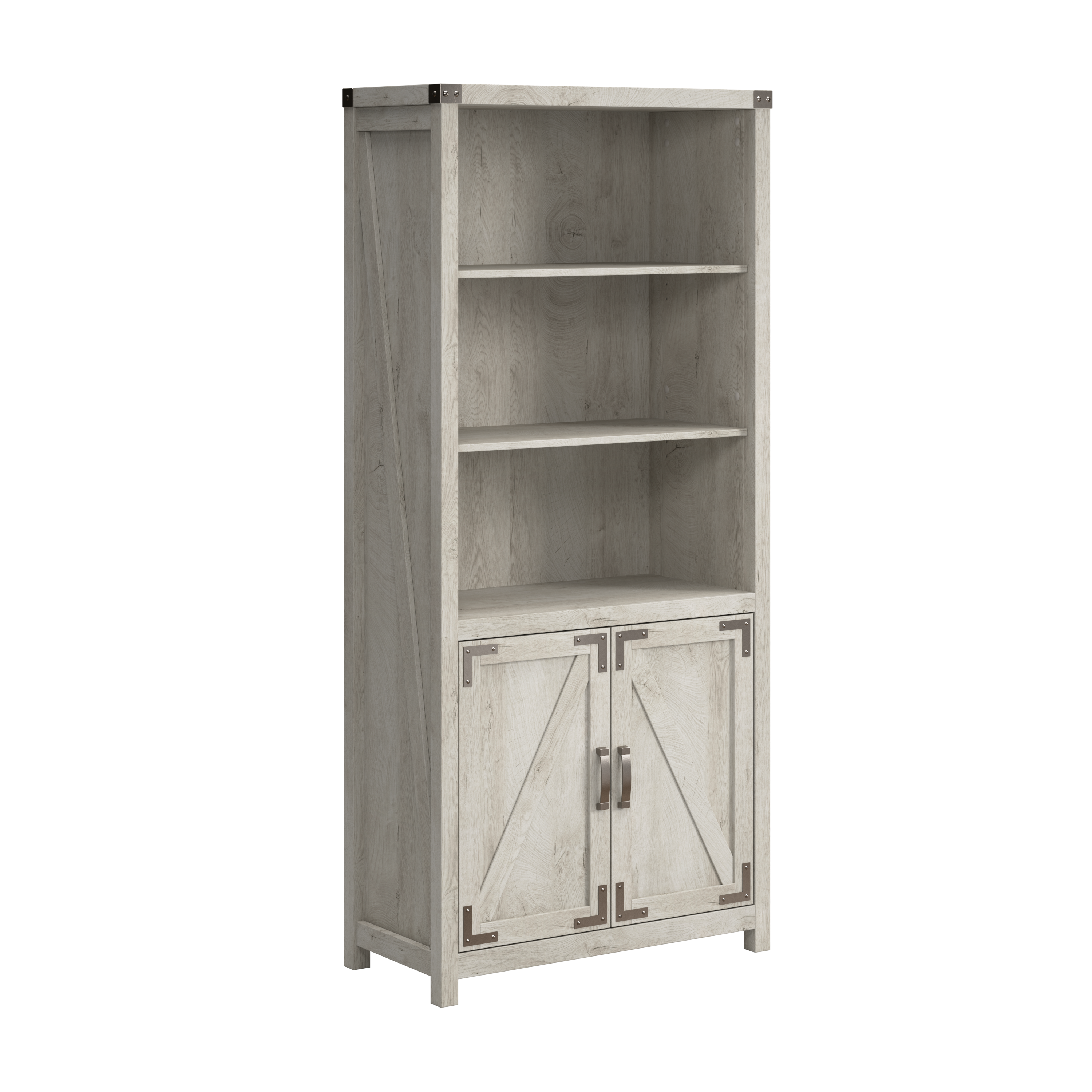Shop Bush Furniture Knoxville Tall 5 Shelf Bookcase with Doors 02 CGB132CWH-03 #color_cottage white