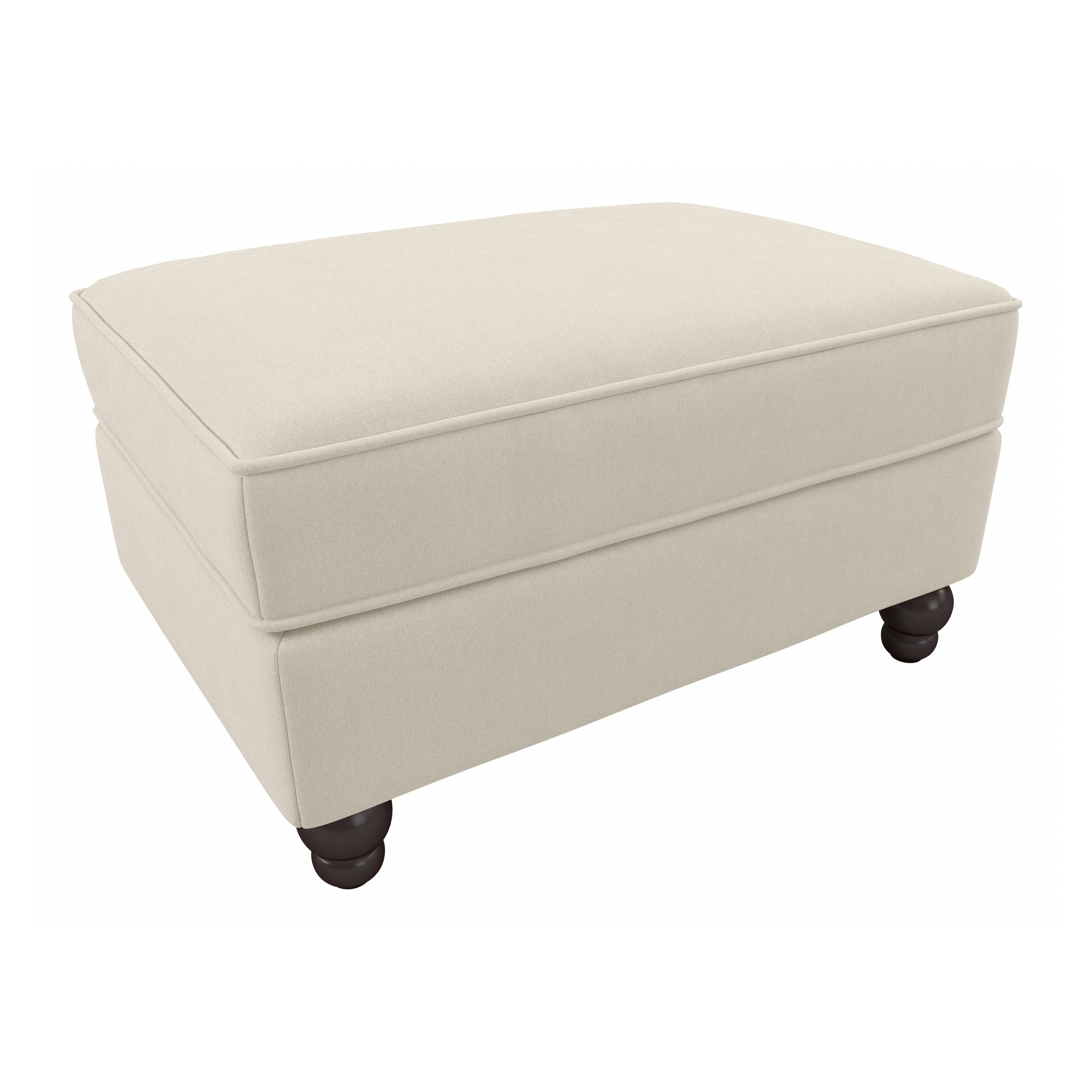 Shop Bush Furniture Coventry Storage Ottoman 02 CVO34BCRH-Z #color_cream herringbone fabric