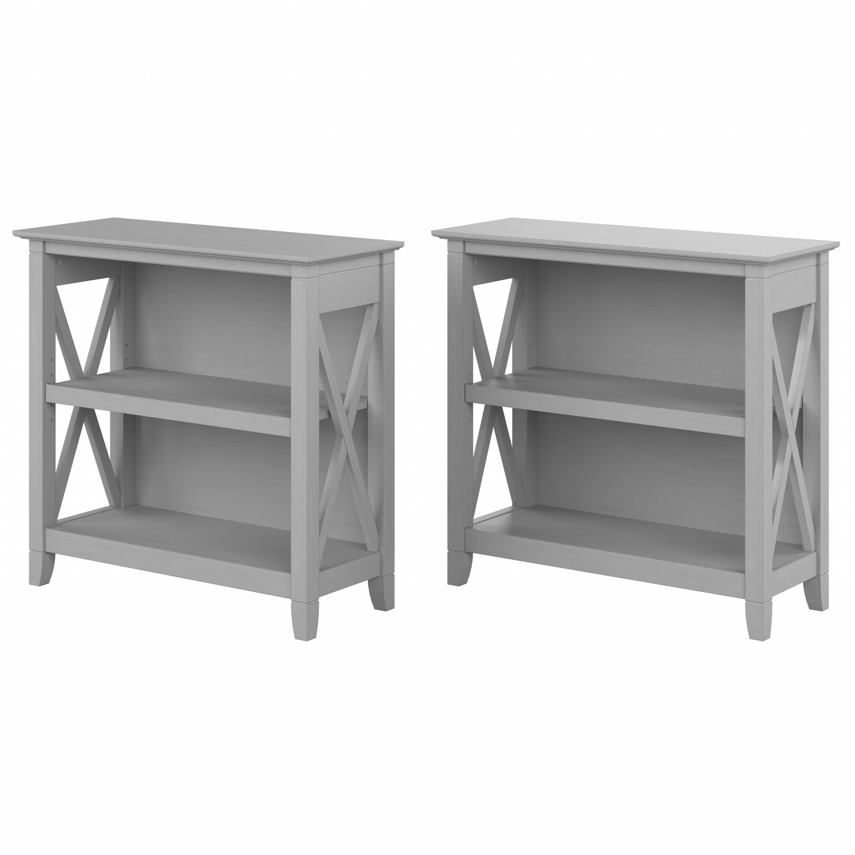 Shop Bush Furniture Key West Small 2 Shelf Bookcase - Set of 2 02 KWS053CG #color_cape cod gray