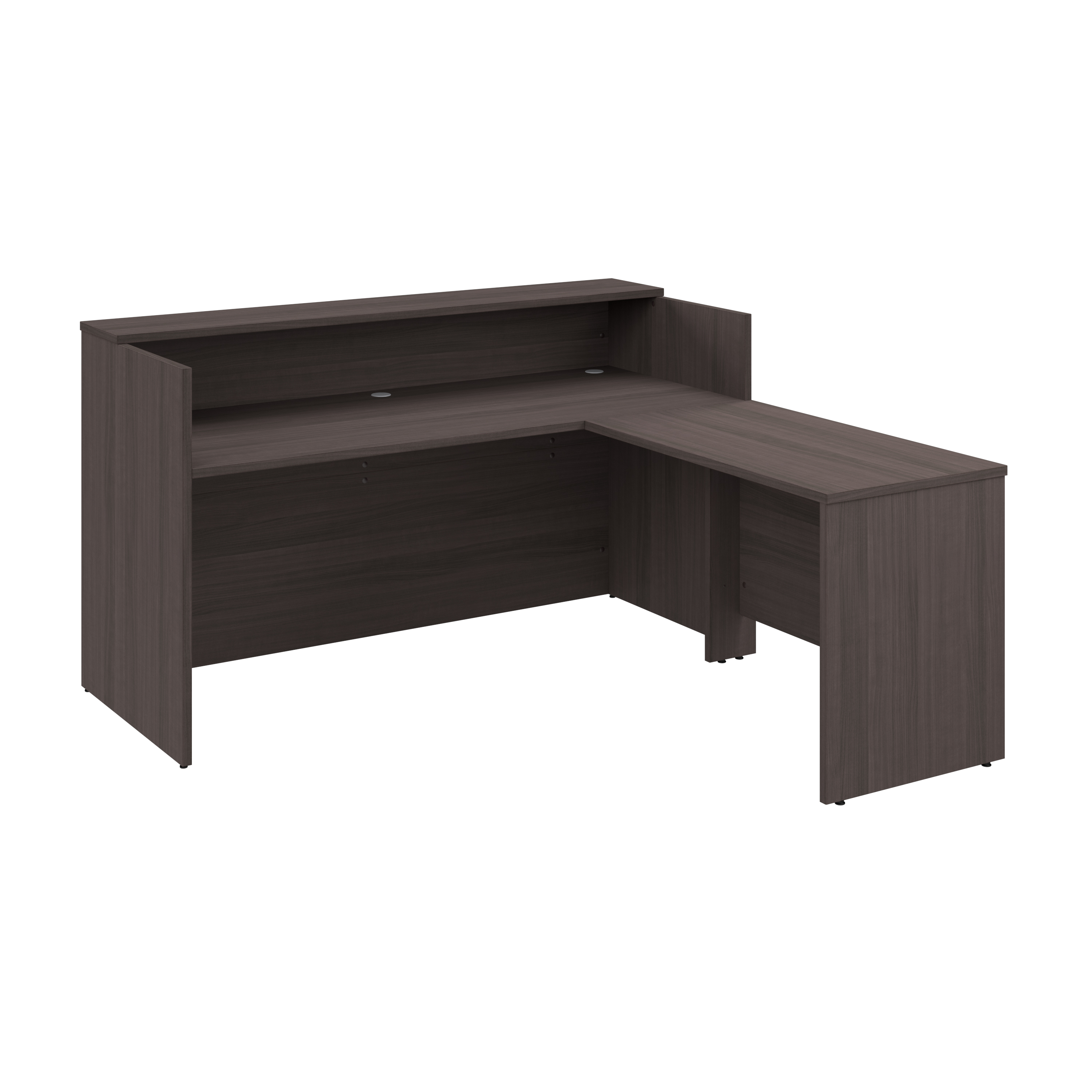 Shop Bush Business Furniture Arrive 72W x 72D L Shaped Reception Desk with Shelf 02 ARV006SG #color_storm gray