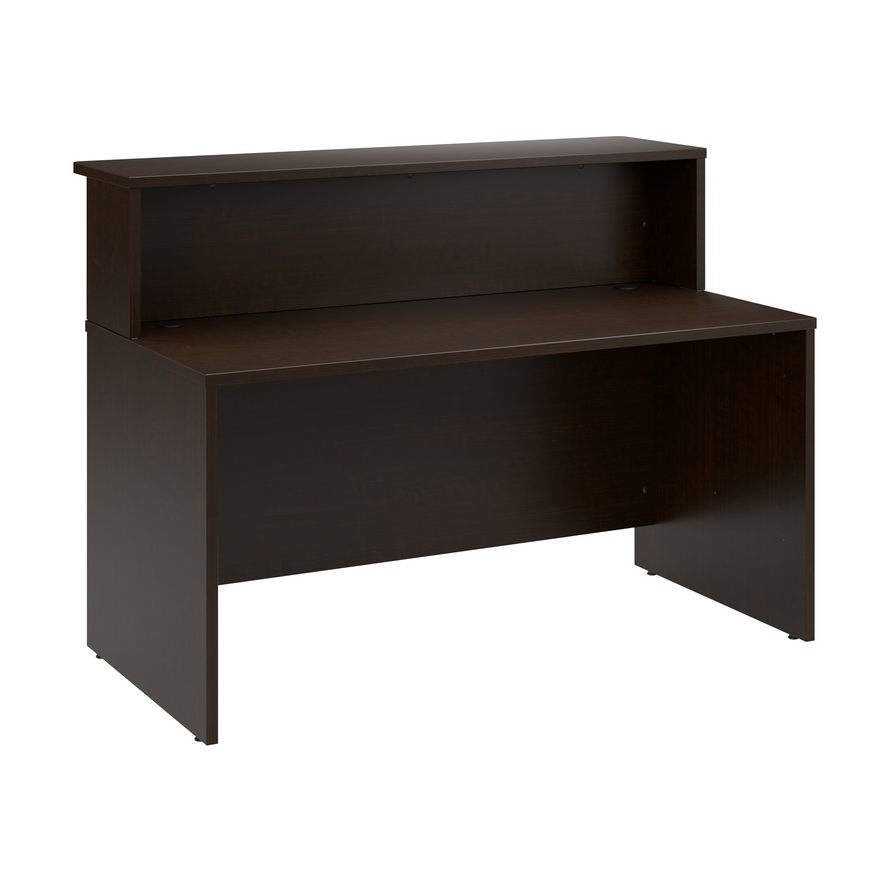 Shop Bush Business Furniture Arrive 60W x 30D Reception Desk with Shelf 02 ARV001MR #color_mocha cherry