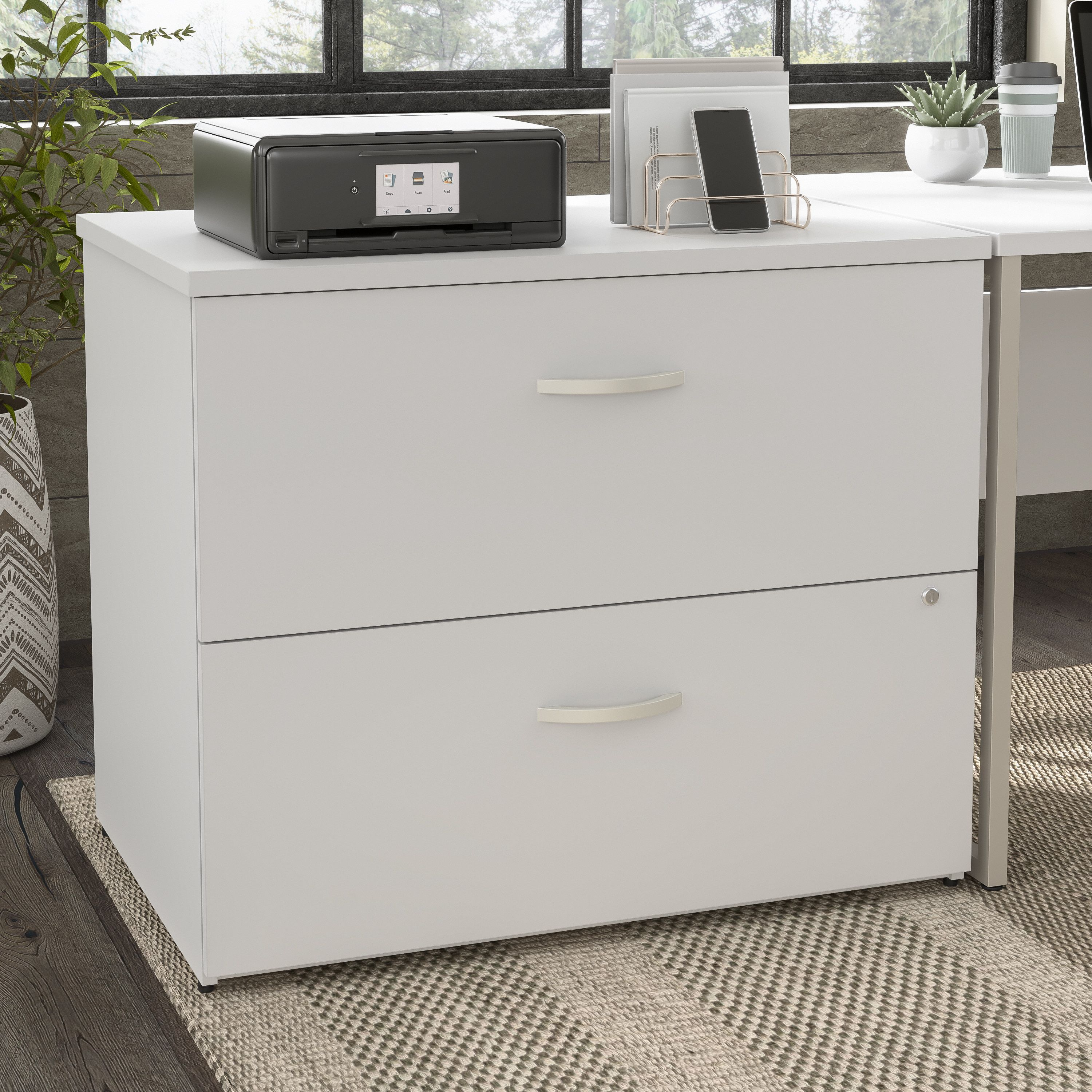 Shop Bush Business Furniture Hybrid 2 Drawer Lateral File Cabinet - Assembled 01 HYF136WHSU-Z #color_white
