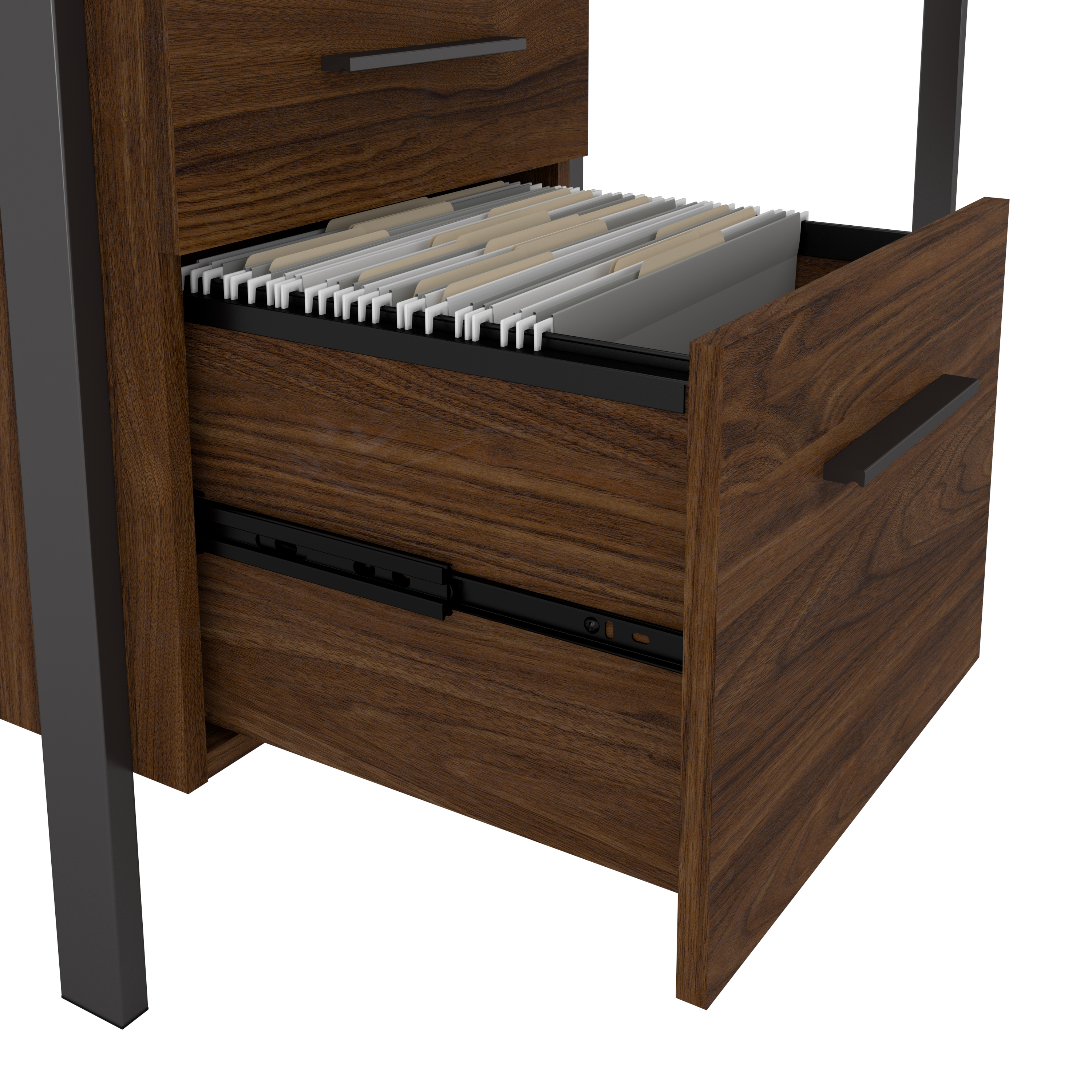 Shop Bush Furniture Architect 60W L Shaped Desk with Lateral File Cabinet 05 ACT004MW #color_modern walnut