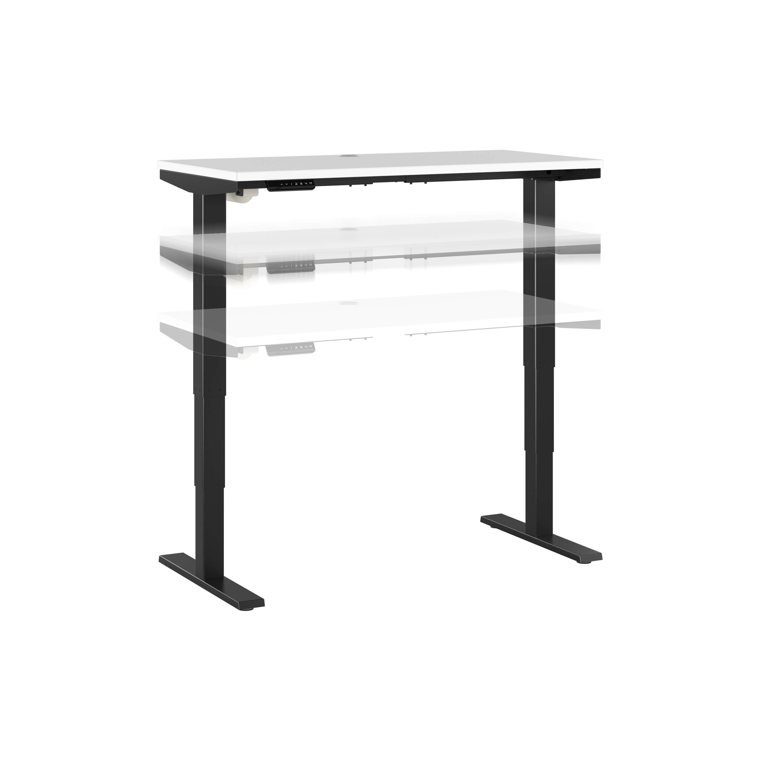 Shop Move 40 Series by Bush Business Furniture 48W x 24D Electric Height Adjustable Standing Desk 02 M4S4824WHBK #color_white/black powder coat