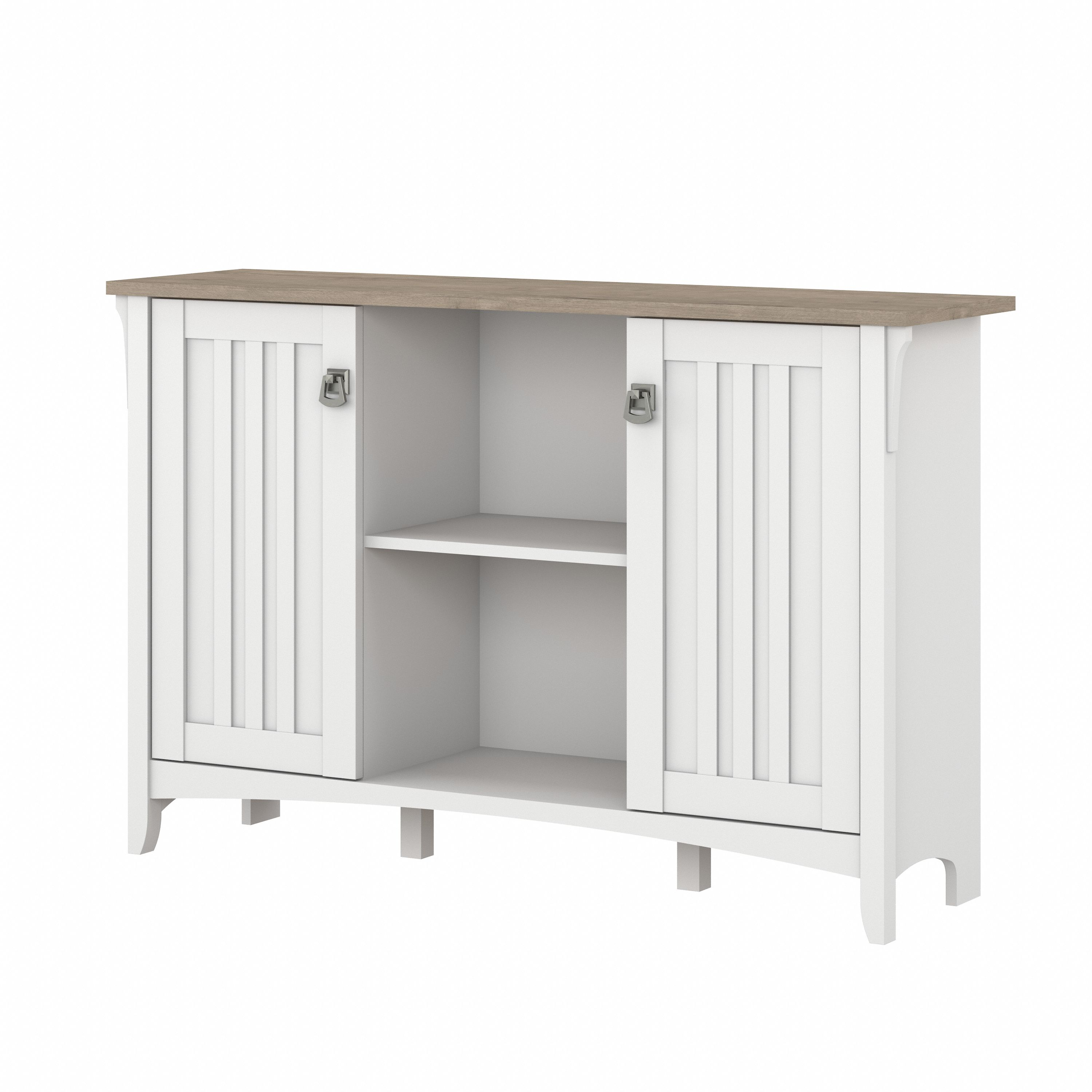 Shop Bush Furniture Salinas Accent Storage Cabinet with Doors 02 SAS147G2W-03 #color_shiplap gray/pure white