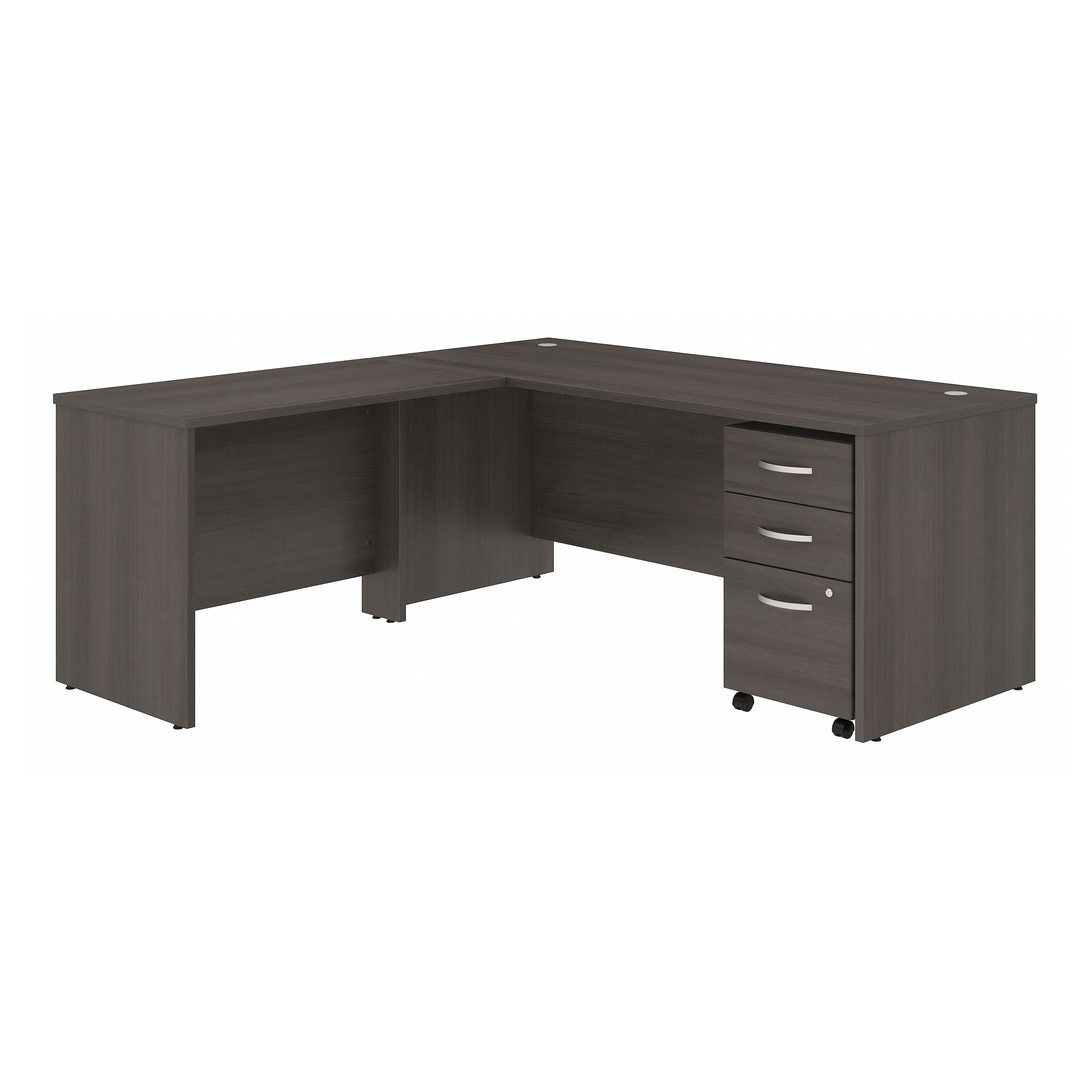 Shop Bush Business Furniture Studio C 72W x 30D L Shaped Desk with Mobile File Cabinet and 42W Return 02 STC007SGSU #color_storm gray