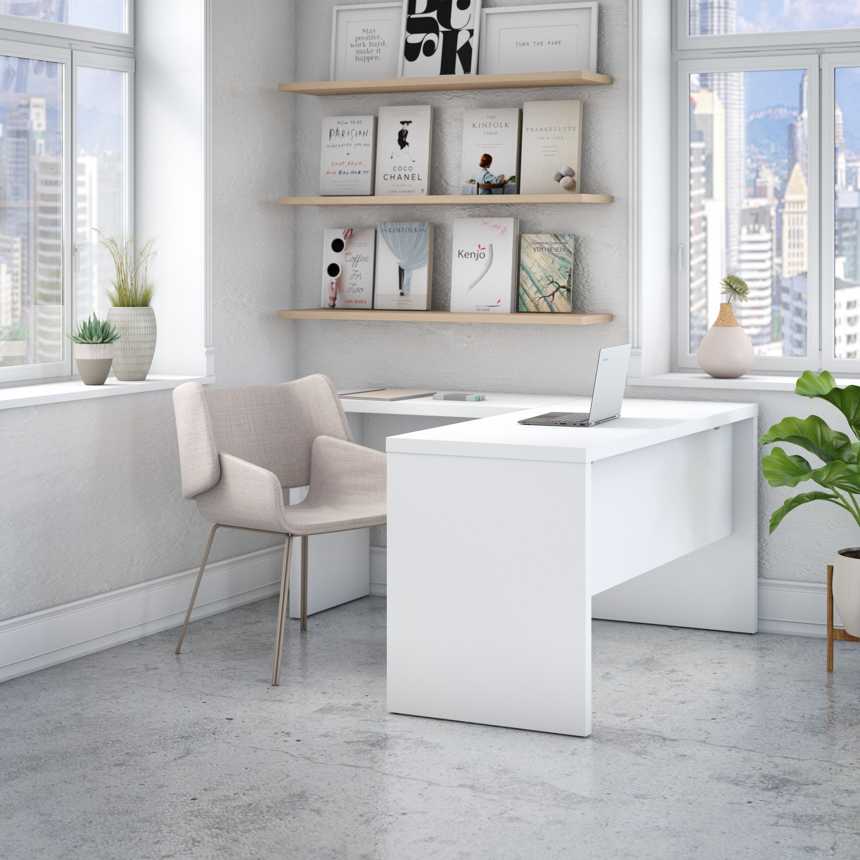 Shop Bush Business Furniture Echo L Shaped Desk 01 ECH026PW #color_pure white