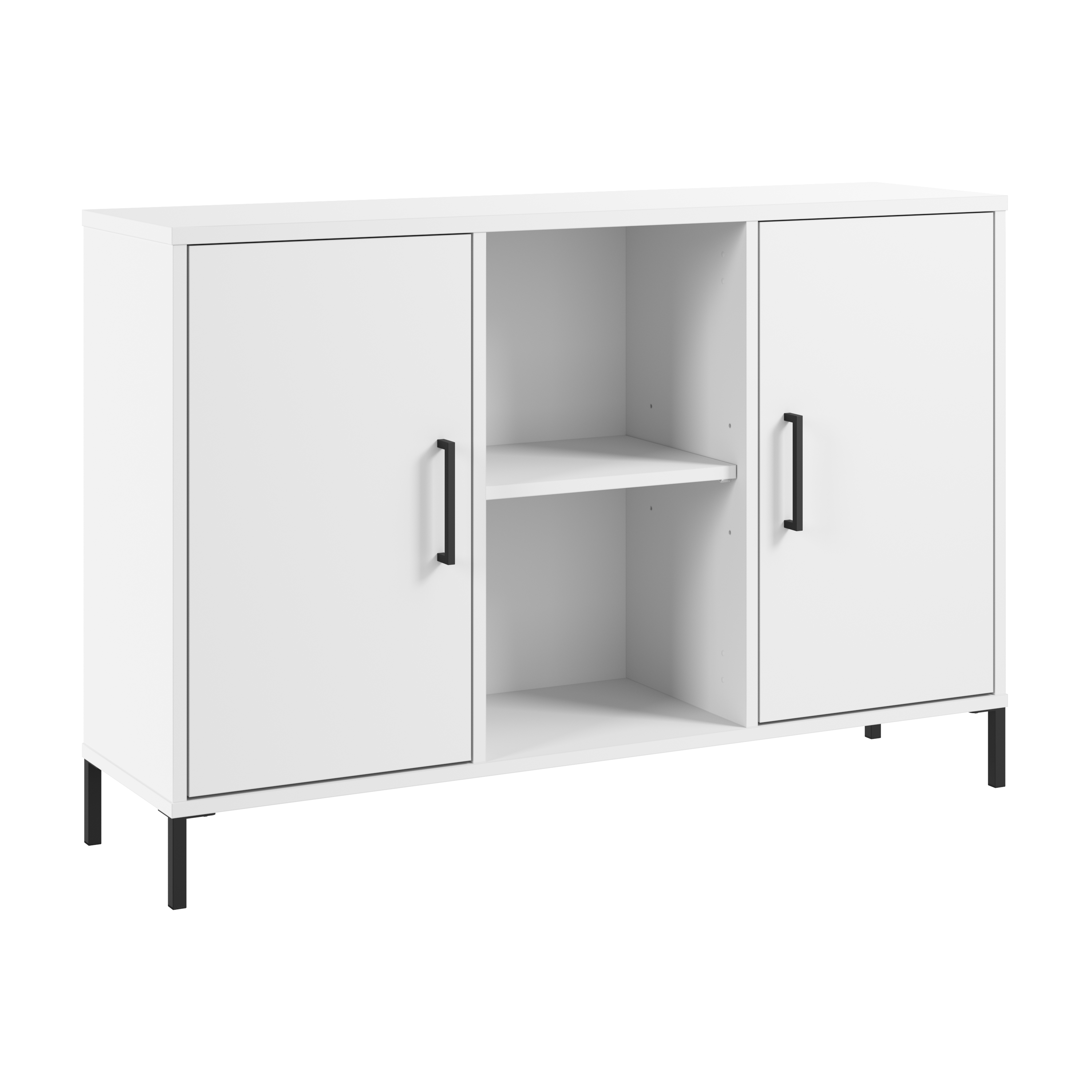 Shop Bush Furniture Essence Accent Cabinet with Doors 02 ESS143WH #color_white