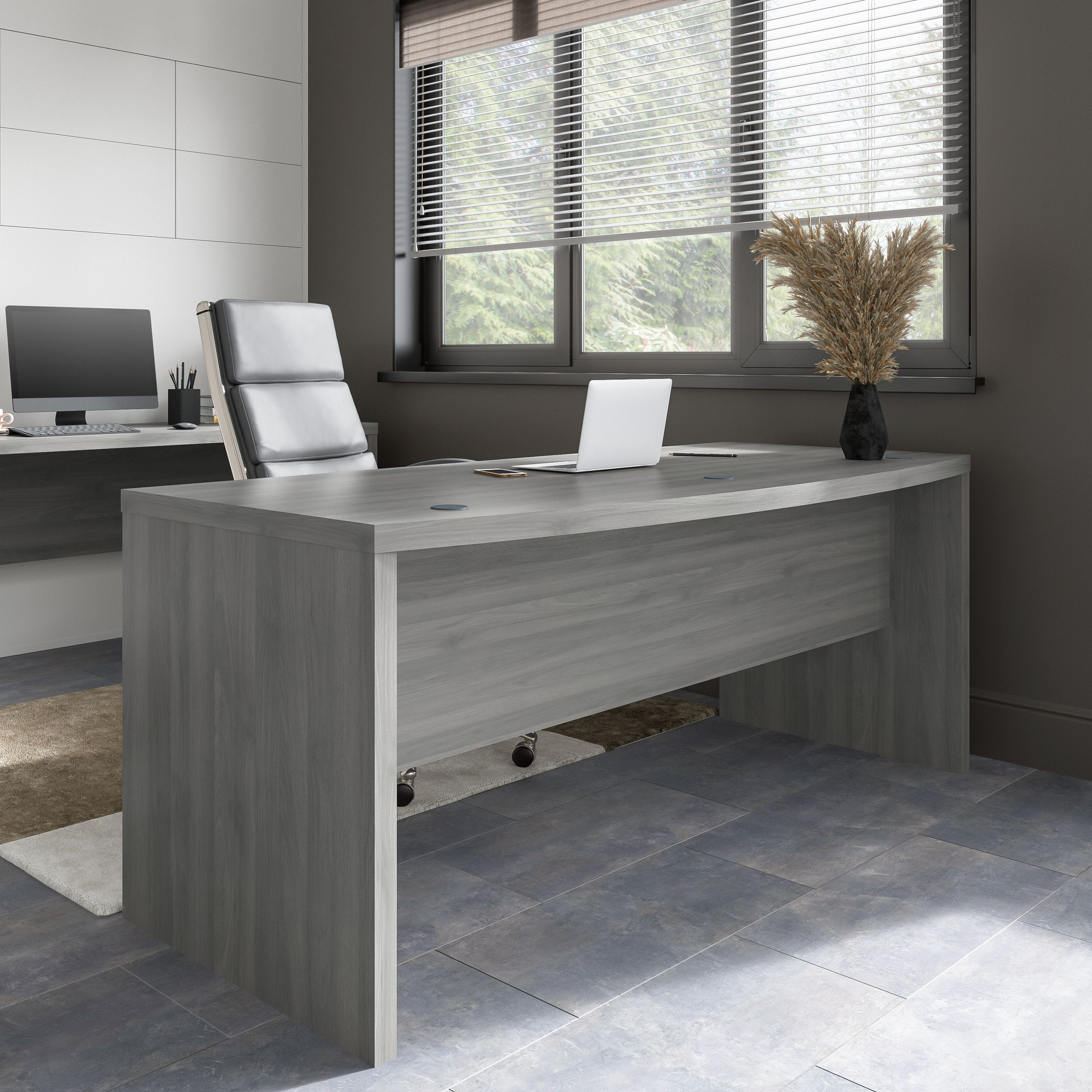 Shop Bush Business Furniture Echo 72W Bow Front Desk 01 KI60409-03 #color_modern gray