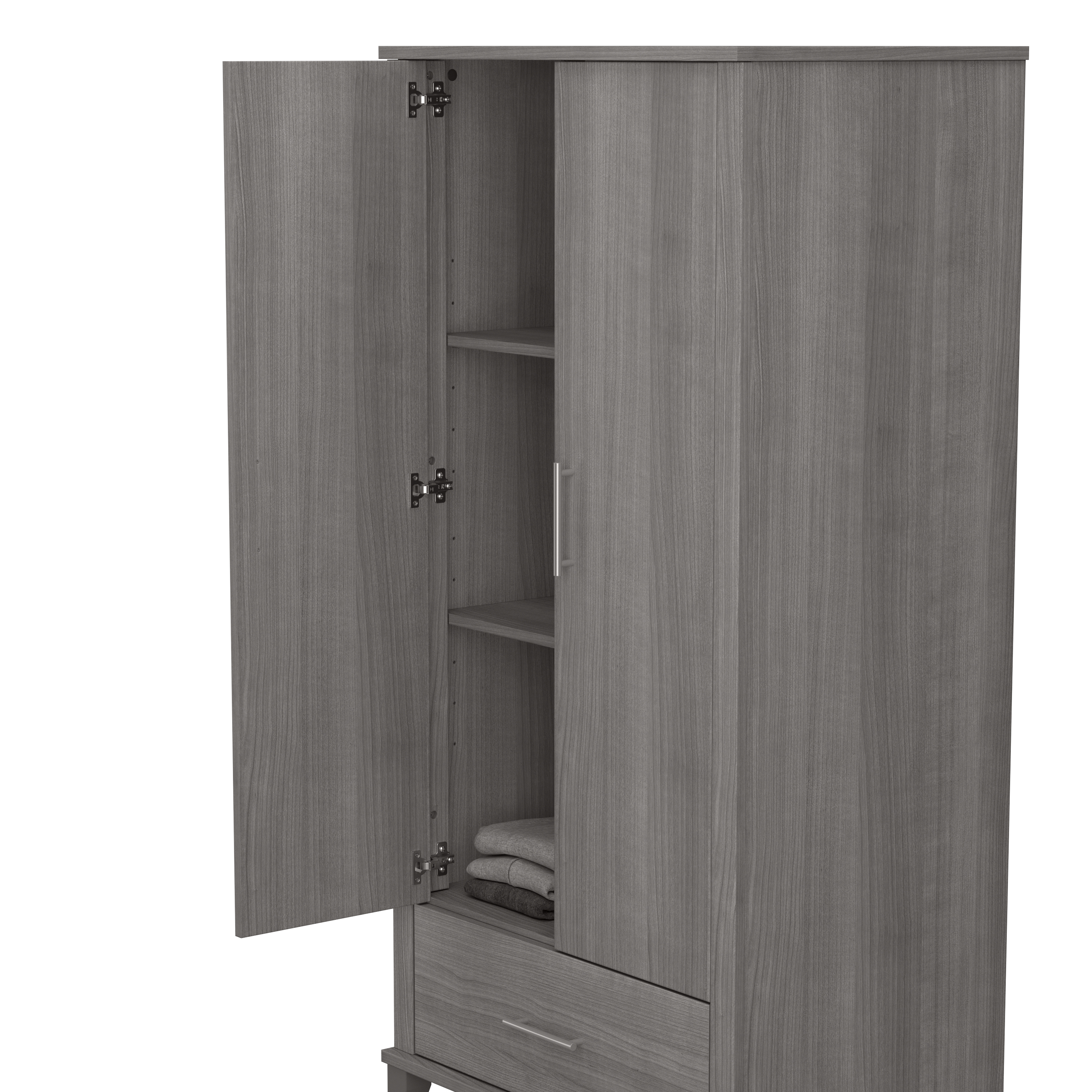 Shop Bush Furniture Somerset Tall Storage Cabinet with Doors and Drawer 04 STS166PGK-Z2 #color_platinum gray