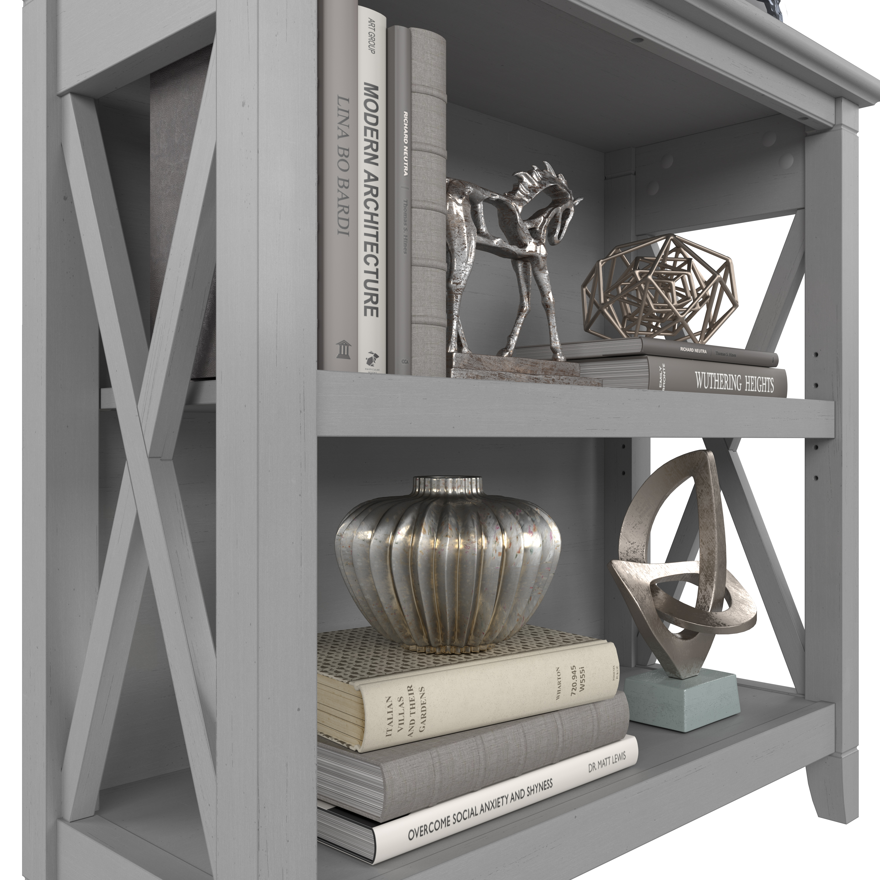 Shop Bush Furniture Key West Small 2 Shelf Bookcase - Set of 2 04 KWS053CG #color_cape cod gray