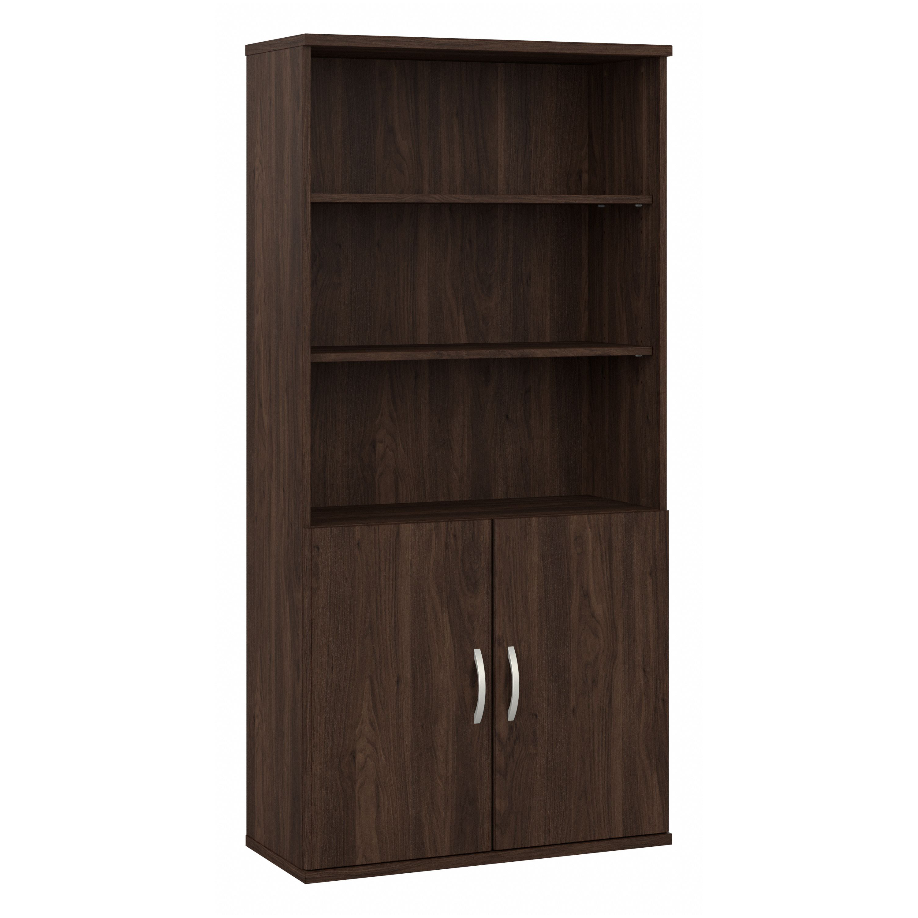 Shop Bush Business Furniture Studio C Tall 5 Shelf Bookcase with Doors 02 STC015BW #color_black walnut