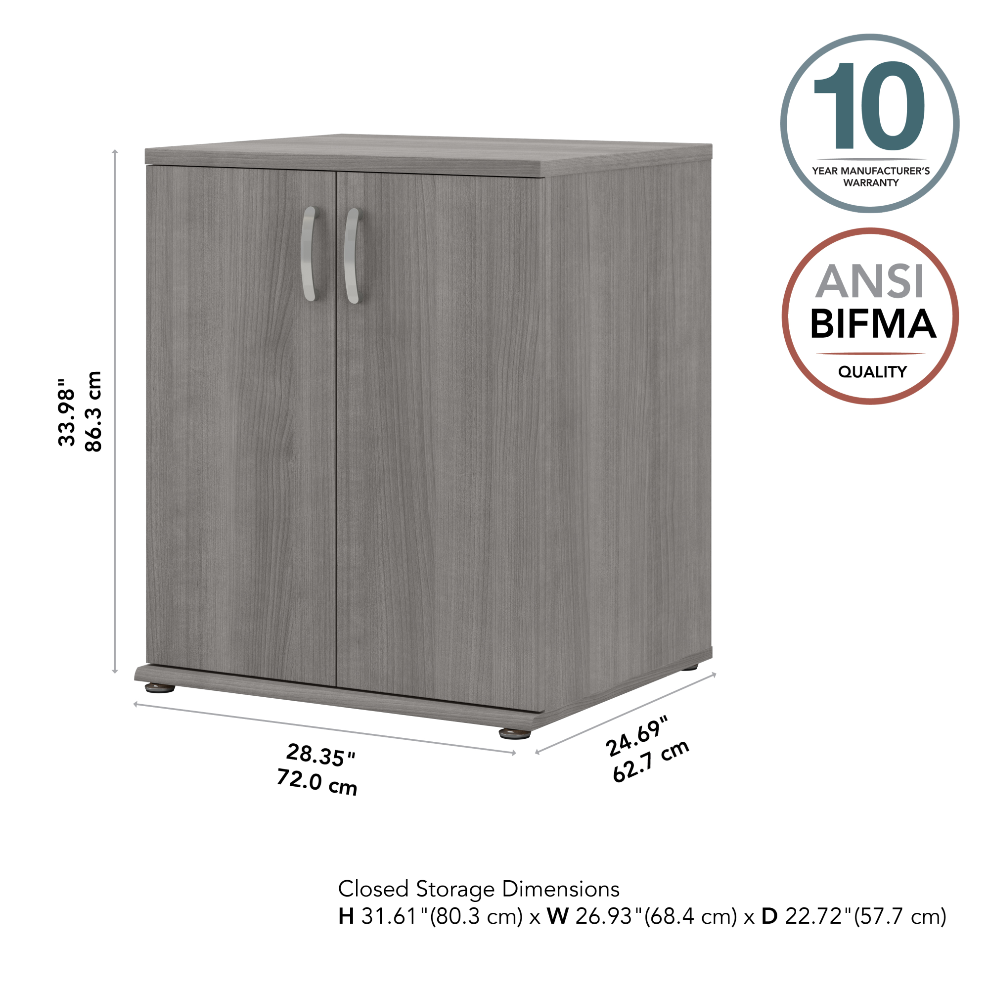 Bush Business Furniture Universal Closet Organizer with Doors and