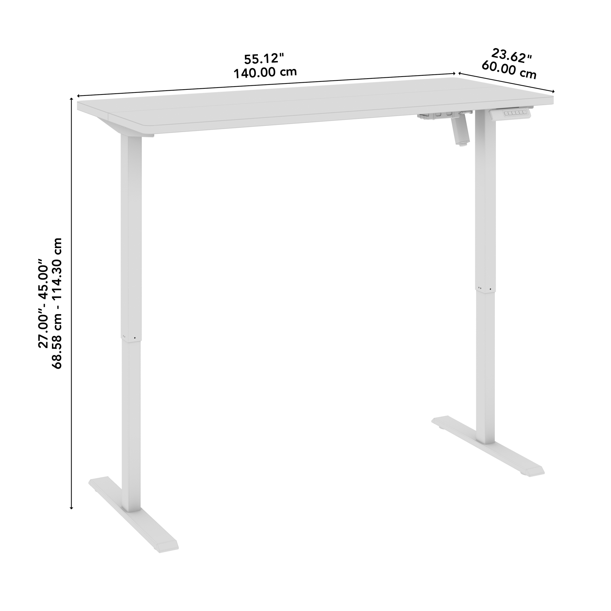 Bush Home Energize 55W x 24D Electric Height Adjustable Standing Desk