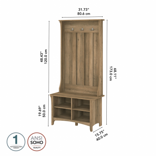 Bush Home Salinas Hall Tree with Shoe Storage Bench